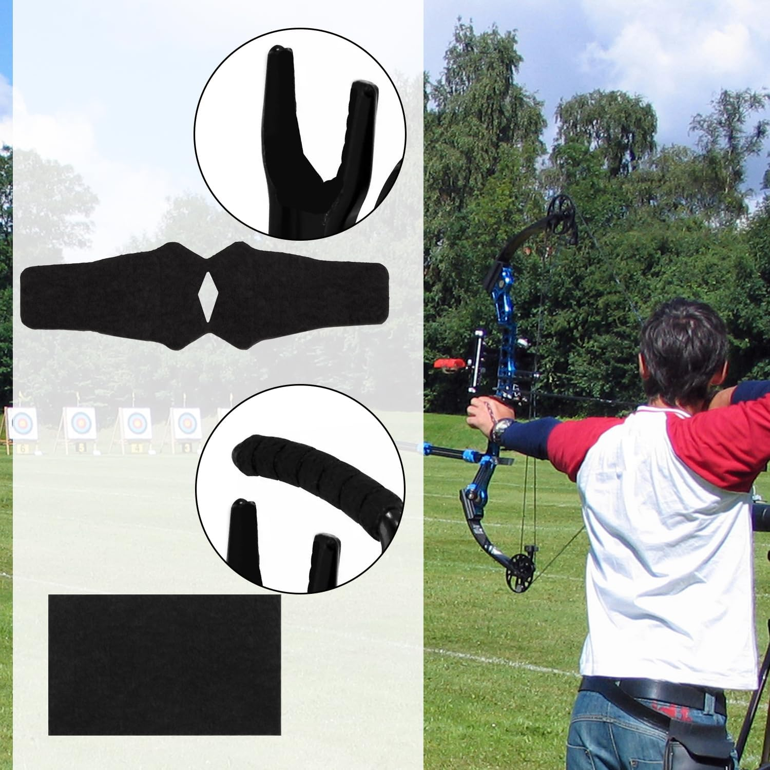 8Pcs Arrow Rest Felt Tapes, Arrow Rest Felt Non-Slip Arrow Rest Stickers Pad for QAD HDX Compound Bow Drop Away Arrow Rest Archery Accessories image number 1