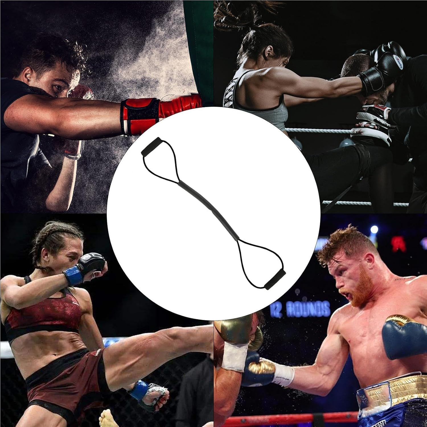 Boxing Training Equipment | Boxing Resistant Pull Rope - Strength Training Pull Rope with Comfort Handles, Agility Training Pulling Rope for Men and Women - Red image number 6