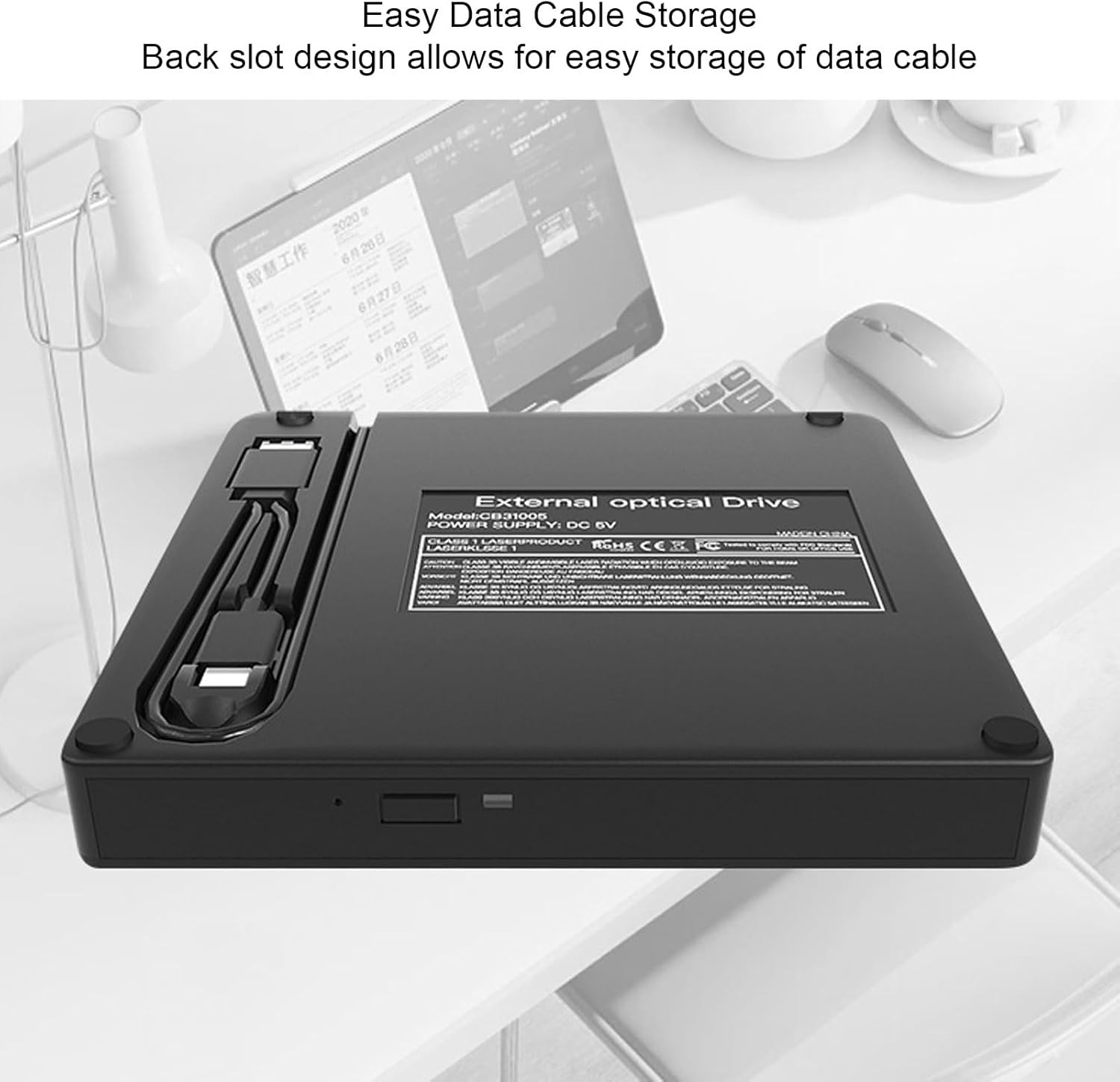 External CD DVD Drive for Laptop External Cd Drive for Laptop, Dual Interface External CD DVD Drive, Silent Reading Burner Disk Duplicators image number 2