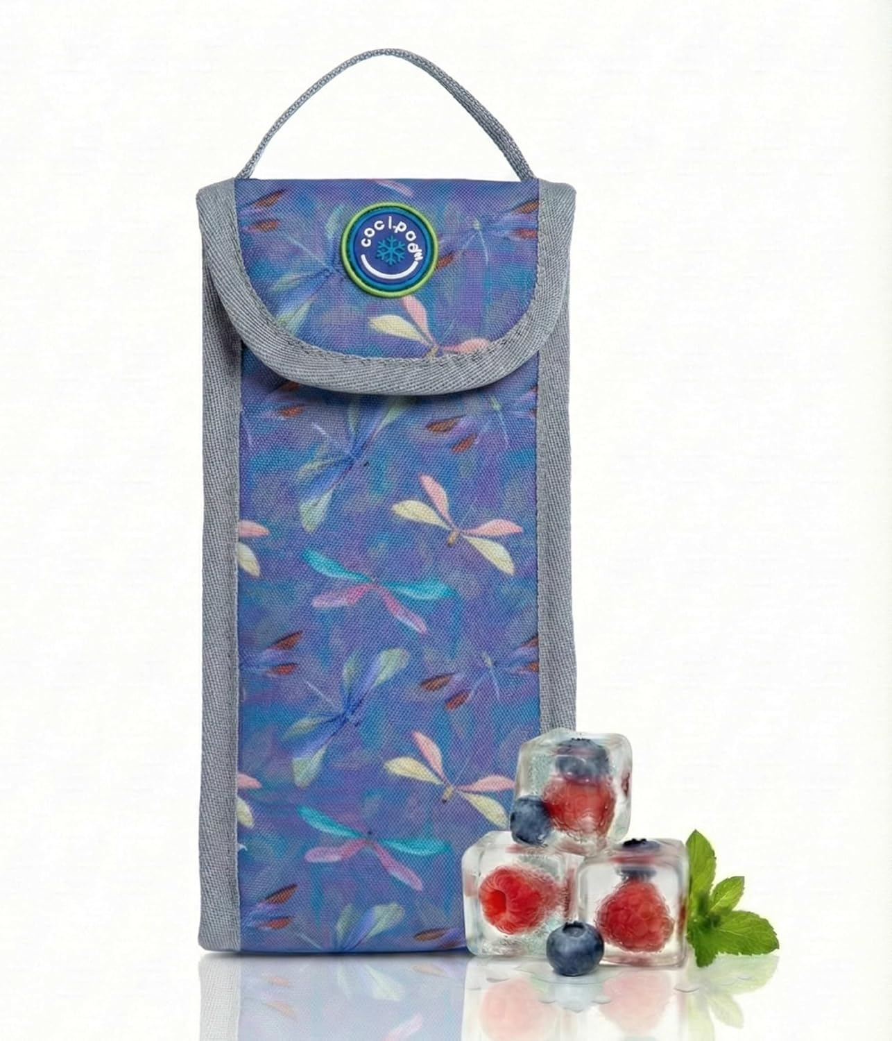 COOLPOD Freezable Kids Yogurt Squeeze Pouch Cooler &ndash; 9.5X4X20 Cm Mini Insulated Pouch Keeps Snacks Fresh up to 8 Hours - Reusable&ndash; Ideal for School, Travel & Picnics (Sage)