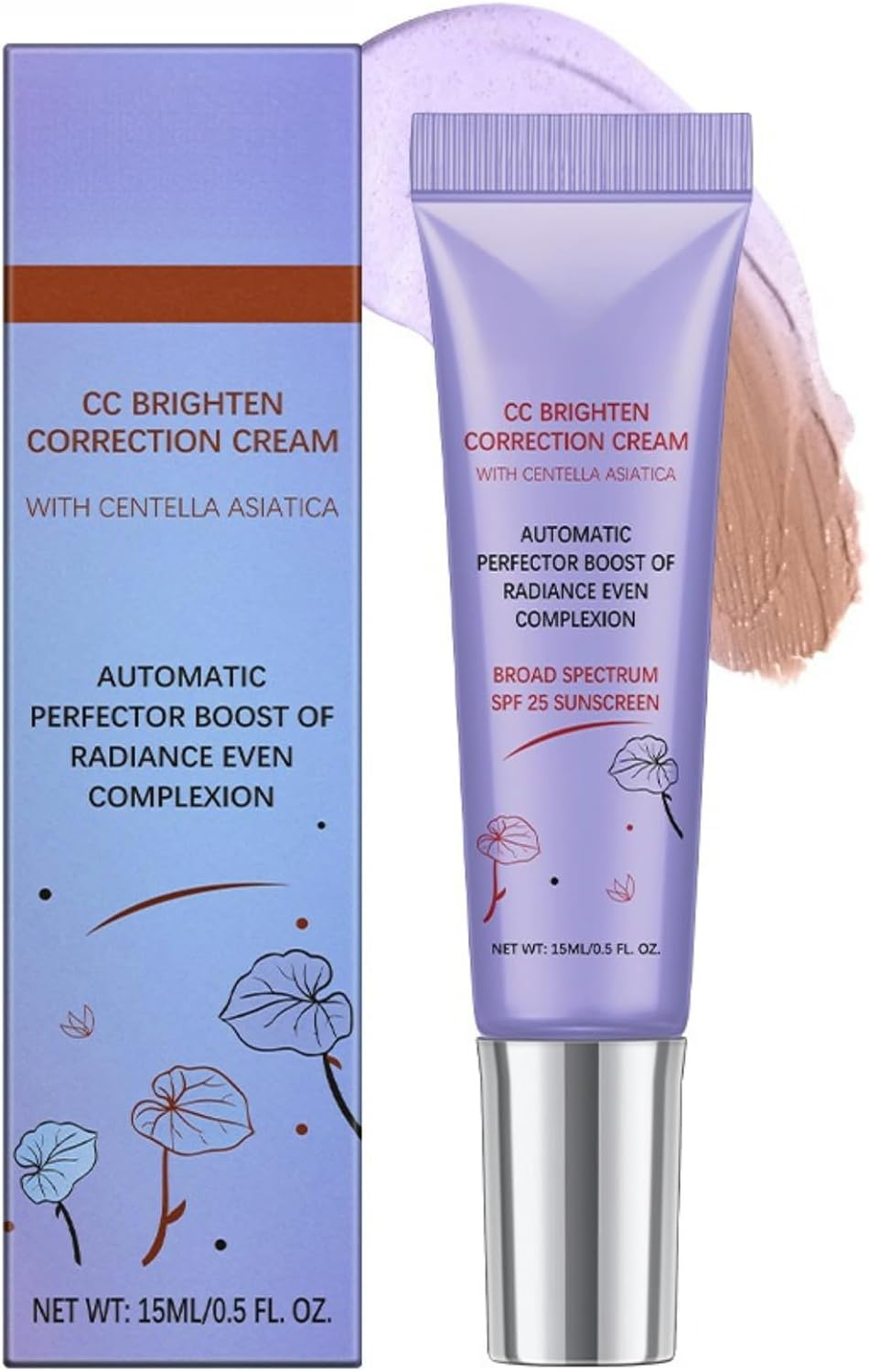 CC Cream with SPF 25, Lightweight Hydrating Foundation, Evens Skin Tone & Refines Texture, 15Ml/0.5Fl.Oz, Moisturizing Concealer & Pre-Makeup Primer for All Skin Types