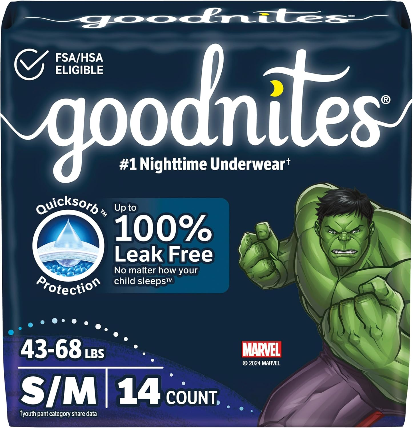 Goodnites Bedwetting Underwear for Boys, S/M (38-65 Lb.), 14 Ct, Jumbo Pack (Packaging May Vary)