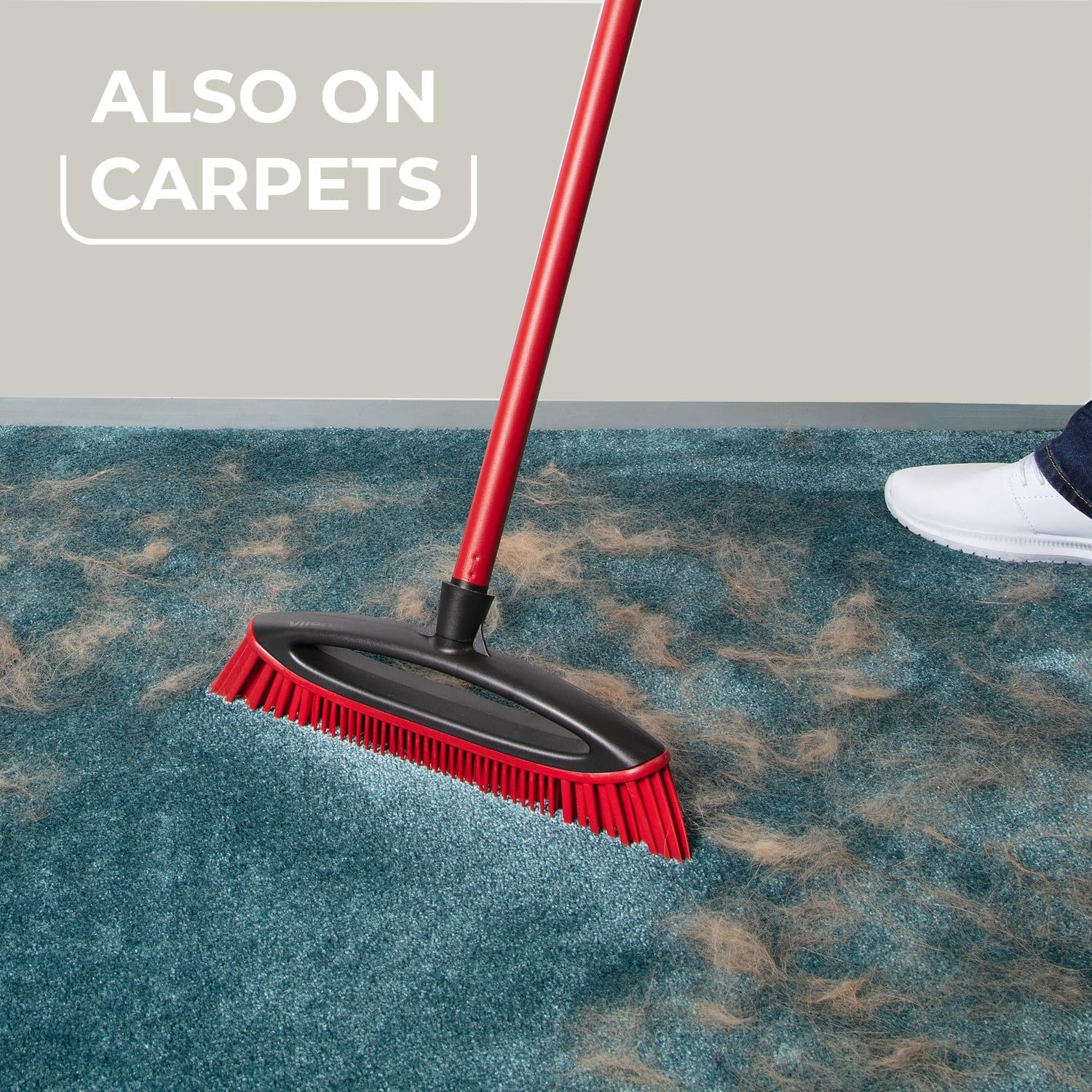 Vileda Always Clean Pet Pro Brush Set, Red, Medium image number 1