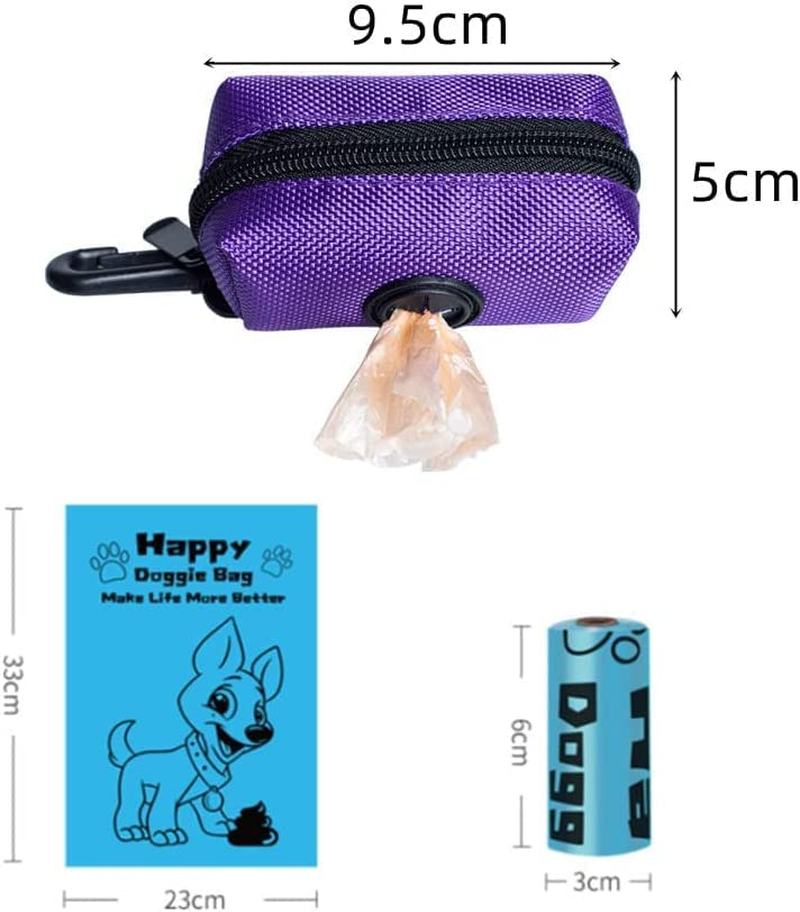 2 Pieces Zipper Poop Bag,Pet Waste Bag Dispenser Zippered Pouch, Portable Dog Poop Bag Holder Leash Attachment for Dogs for Traveling
