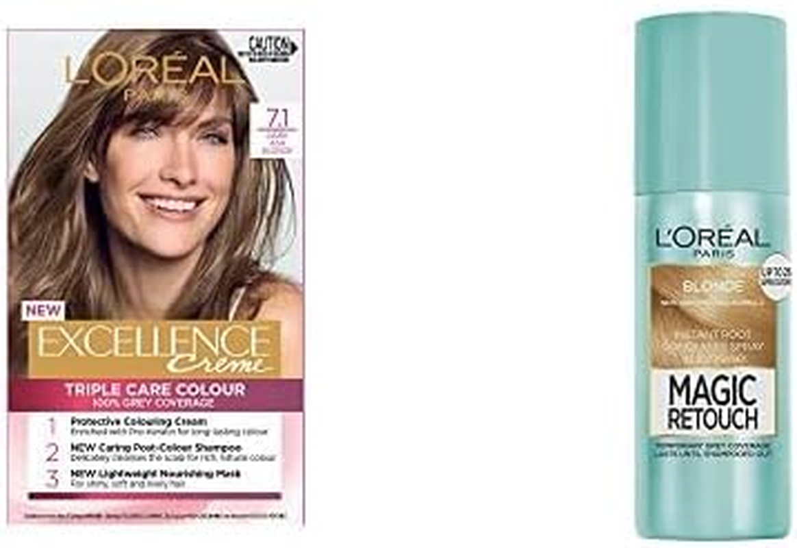 L'Oreal Paris Excellence Hair Colour & Magic Retouch Root Concealer Duo