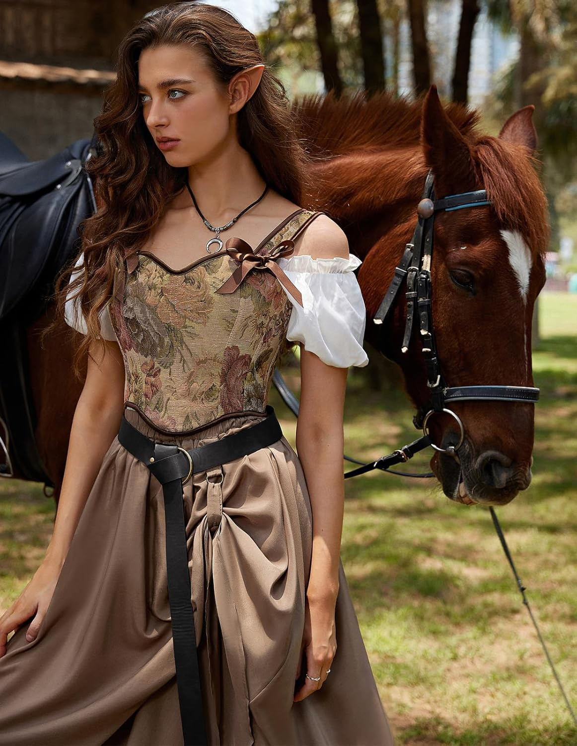 Scarlet Darkness Medieval Leather Belt Renaissance Accessory Pirate Viking Belt - Black image number 4