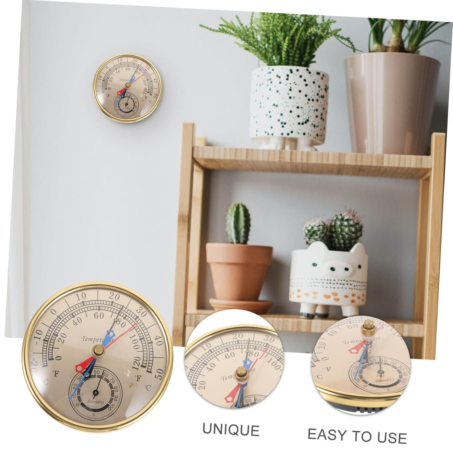 Indoor Outdoor Thermometer Hygrometer with Max Temperature Monitoring for Greenhouses and Gardens Wall-Mounted Weather Hygrometer with Glass and Plastic Design for Home Office image number 4