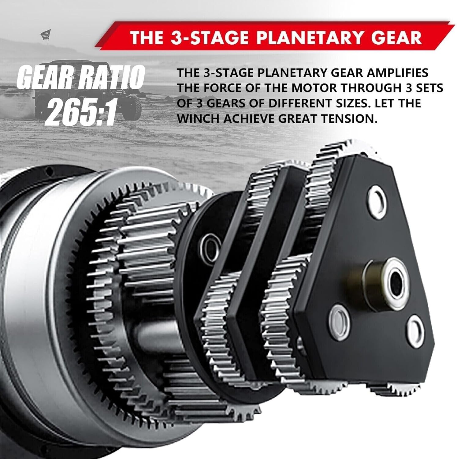 X-Bull 4X4 4WD Winch 14500LBS/6577KG 12V Electric Winch with 26M Synthetic Rope Wireless and Handle Remote for Off-Road Automotive SUV Stuck in Sand Mud Snow&hellip; image number 4