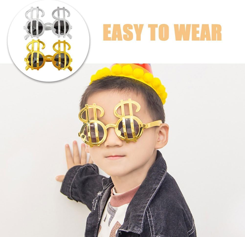 Coin Glasses Funny Party Eyewear Lightweight Plastic Glasses Photo Booth Props Novelty Festival for Adults and Kids