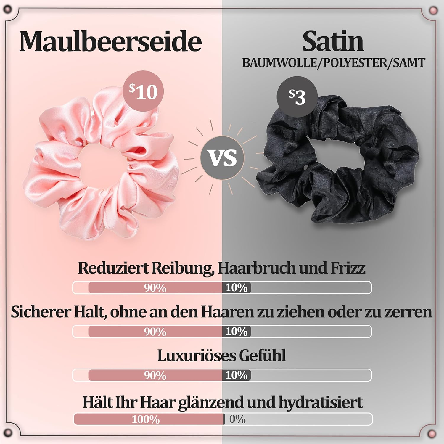 Silk Hair Scrunchie - Silk Hair Bands Made of 100% Mulberry Silk Silk Shrunchie Silk Stockings Hair Silk Hair Ties Made of Mulberry Silk, Silk Hair Band for Sleeping Scrunchies for Hair without Hair image number 5