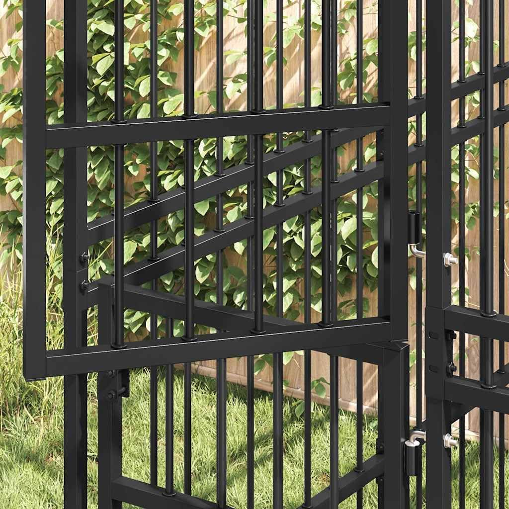 Outdoor Dog Kennel with Roof Steel Large Pet Enclosure Safe Outdoor Space image number 5