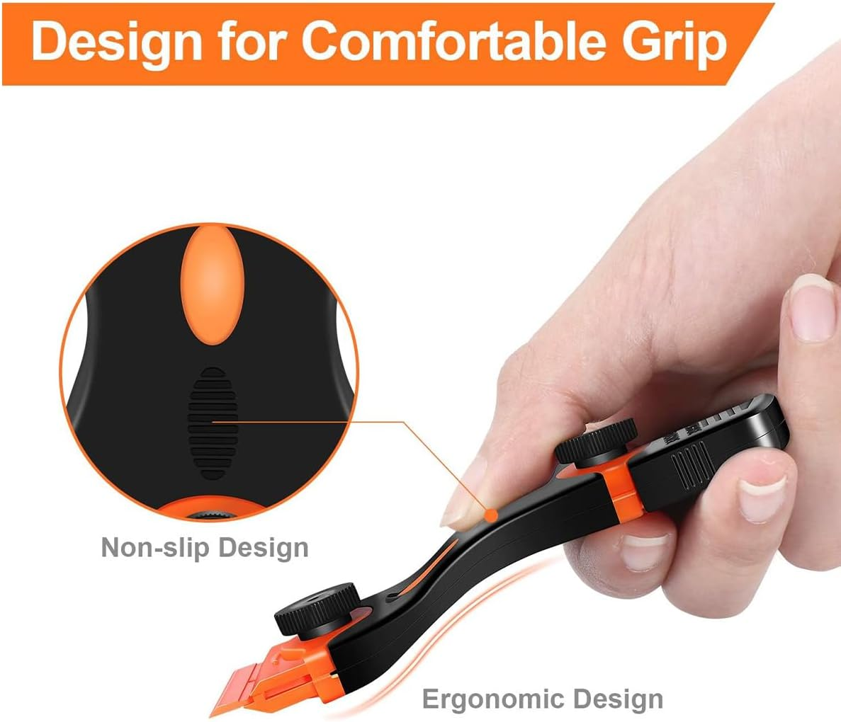 2 Pack Multi-Purpose Cleaning Razor Scraper, 2-In-1 Scraper Tool with 10Pcs Plastic Blades and 10Pcs Metal Blades for Scraping Labels, Decals, Stickers, Paint from Glass, Stovetop, Subfloor image number 3