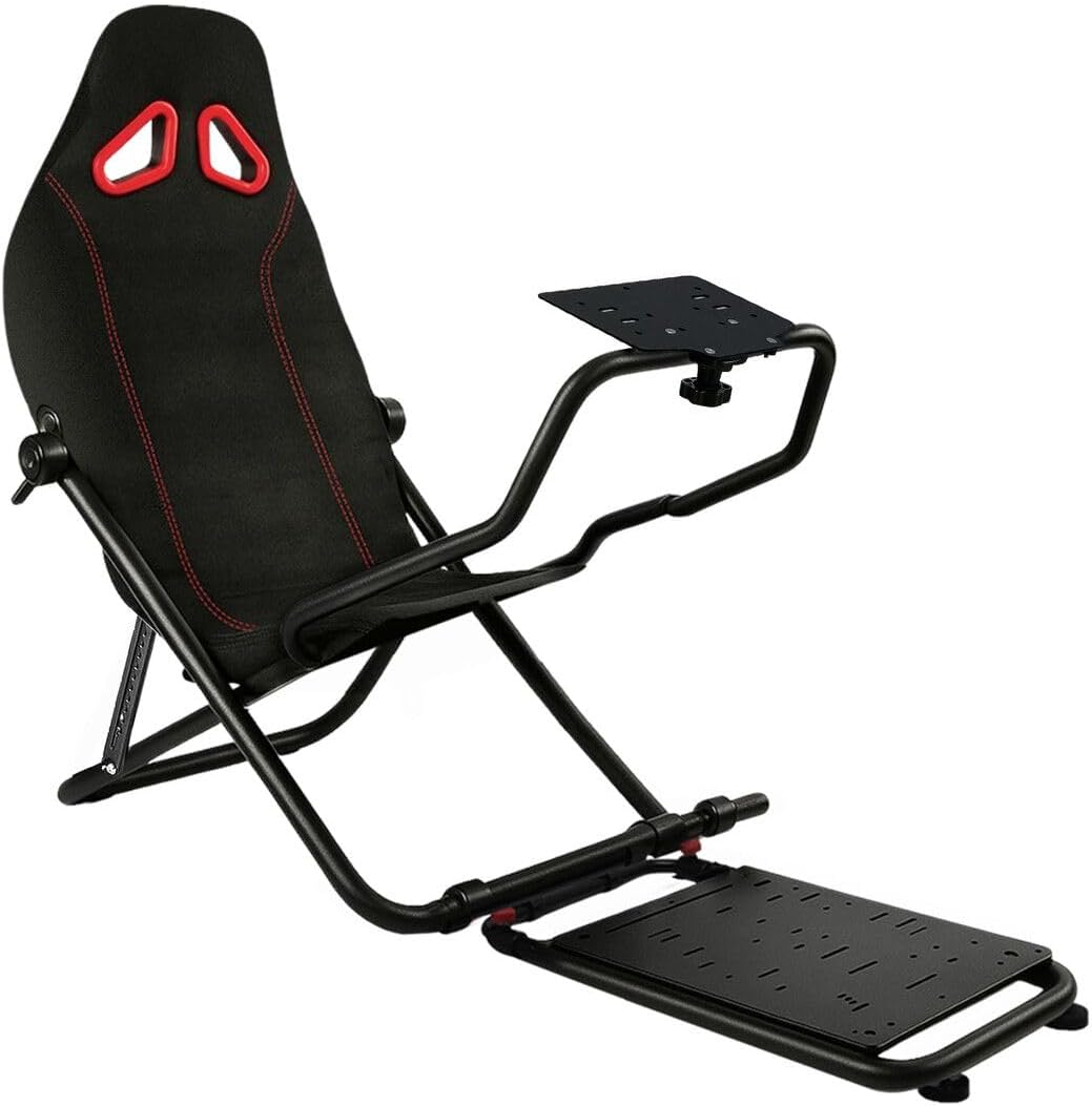 AUSWAY Racing Game Simulator Wheel Stand Sim Steering Adjustable Foldable Seat Cockpit Xbox Logitech G25 G920 Thrustmaster PS4 PS5 PC Video Game Accessories