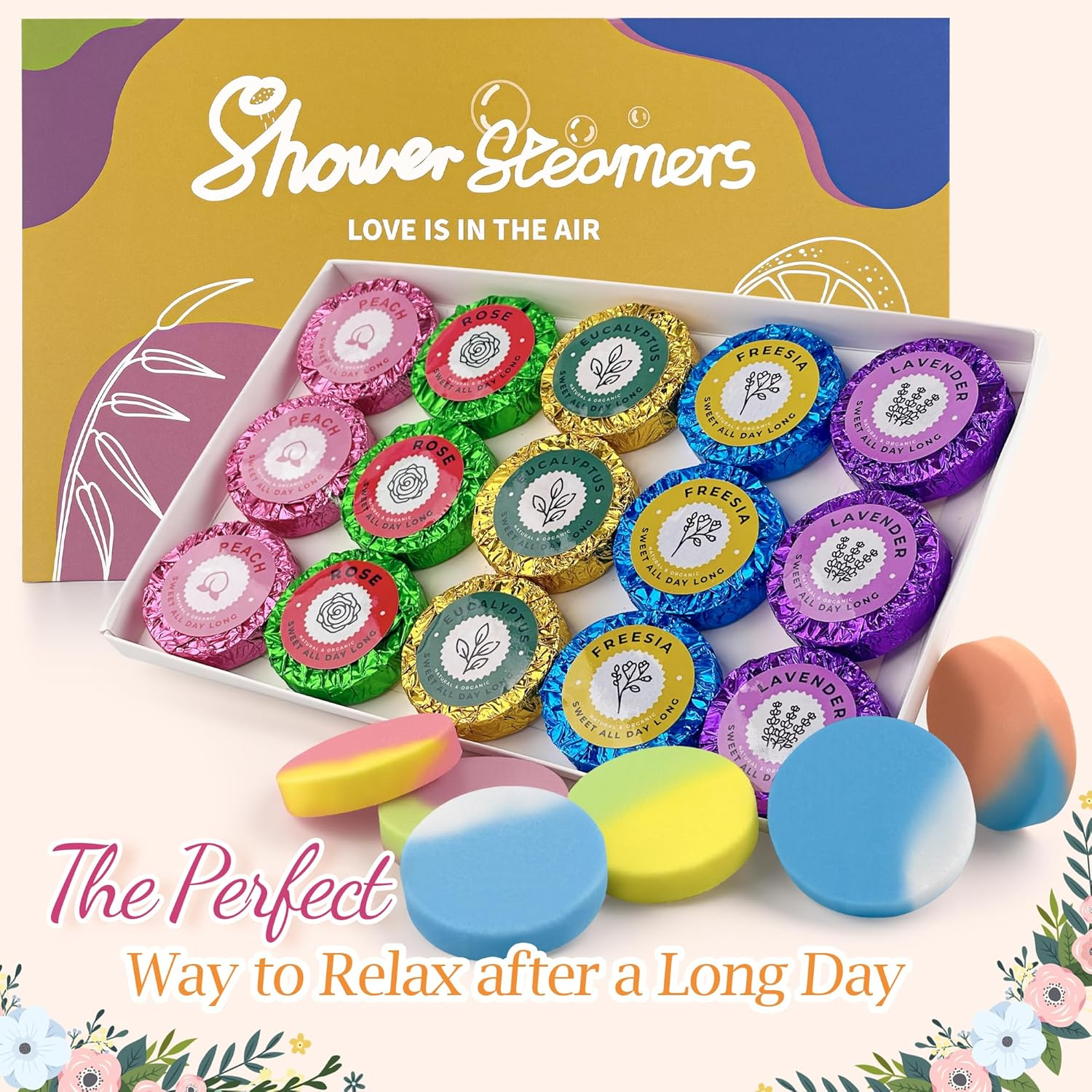 Leoce Shower Steamers Multi-Quantity Packed Women/Men Gift Set Aromatic Shower Bombs, Individually Wrapped Tablets for Mother'S Day & Anniversaries (15Pcs) image number 1