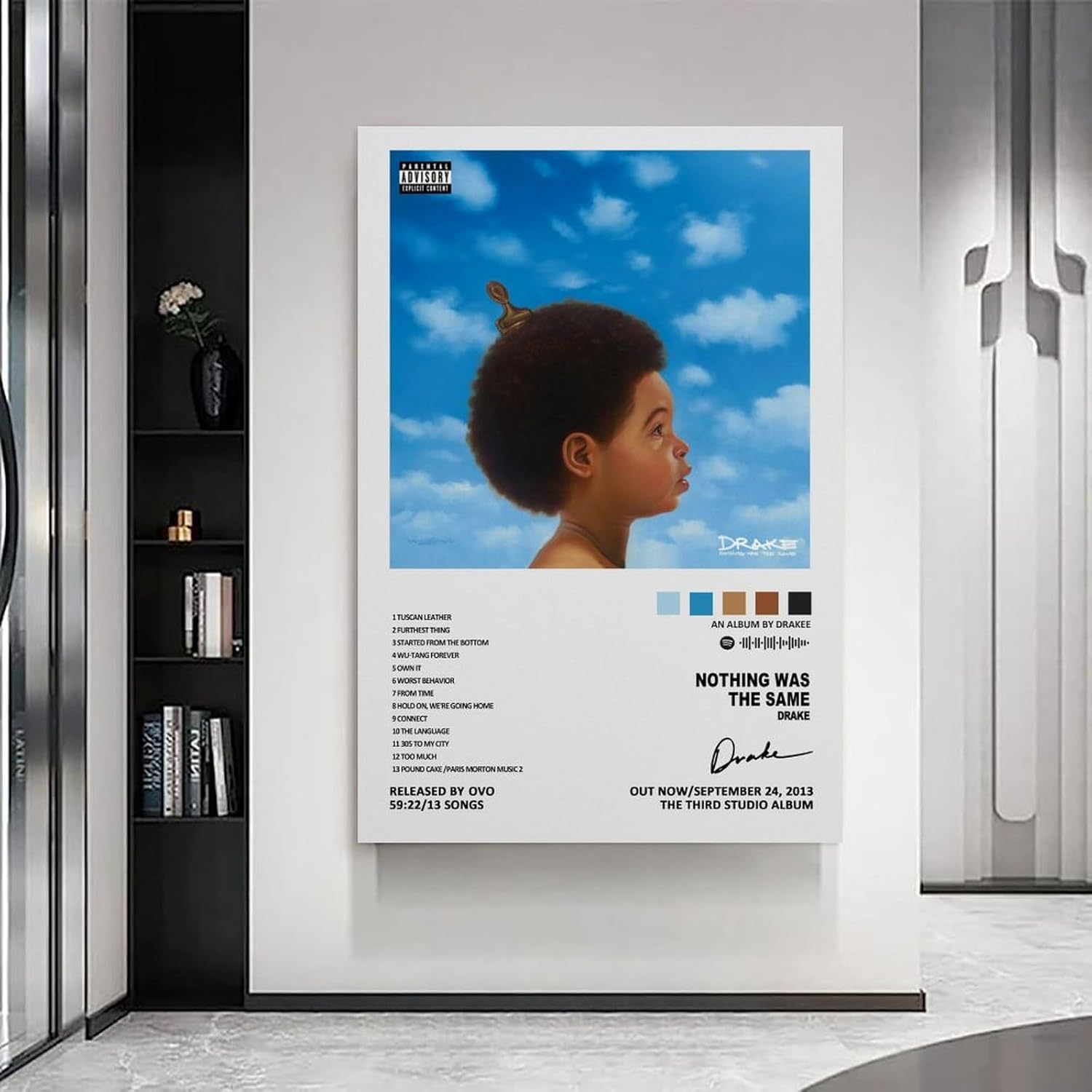 Drake Nothing Was the Same Music Album Poster Poster Canvas Painting Wall Art Picture Home Decor Print for Bedroom Living Room Dorm Study Bar Office 16X24Inch(40X60Cm)