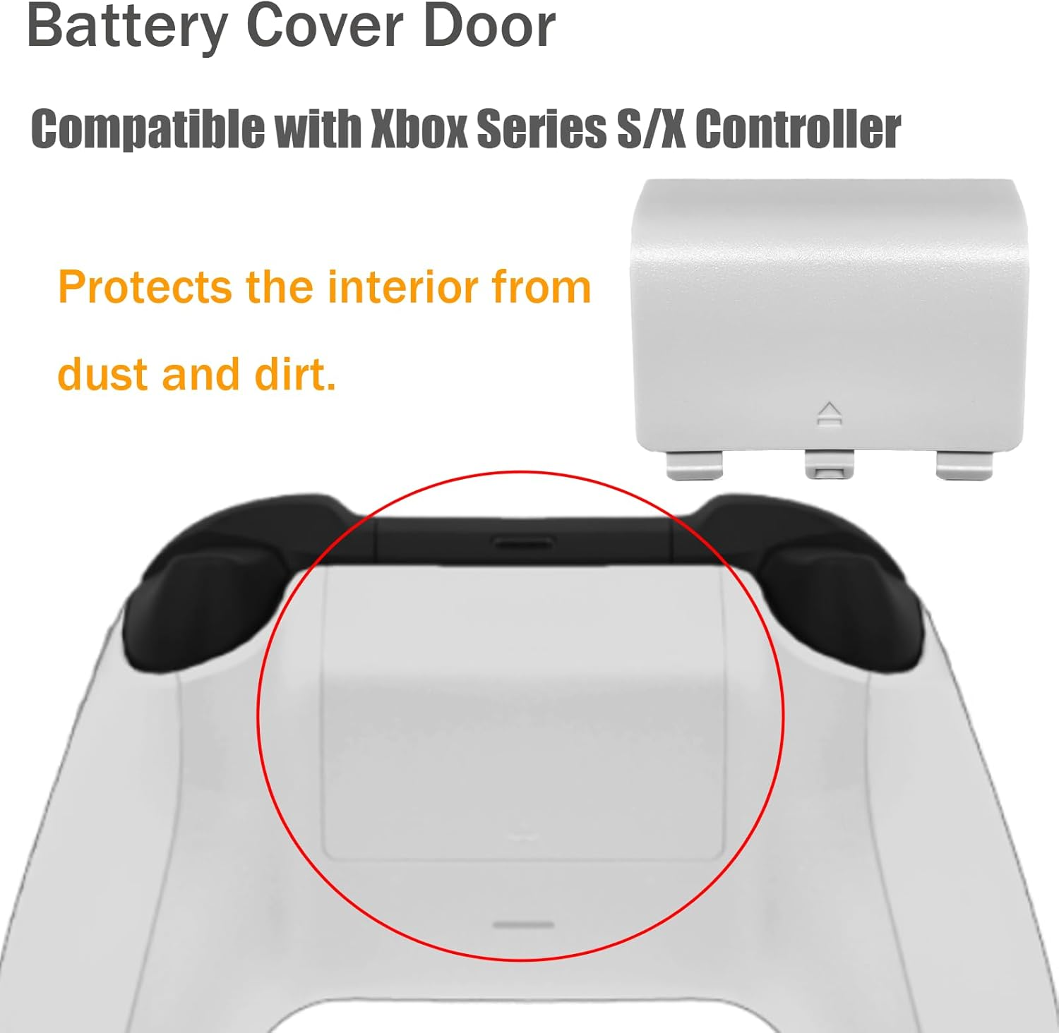 4 Pack Battery Back Cover for Xbox Series X Controller, Battery Back Shell Repair Part for Xbox Series X/Series S Controller (Black&White) [Xbox_Series_S] image number 1