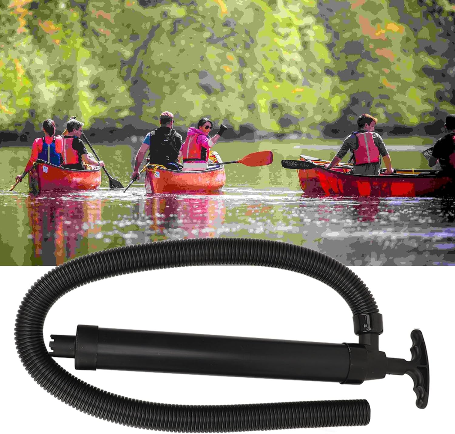 Cryfokt Manual Bilge Pump Portable Durable Hand Pump for Yachts Fishing Boats, Powerful Drainage Capacity for Marine Use (Black) - White image number 3