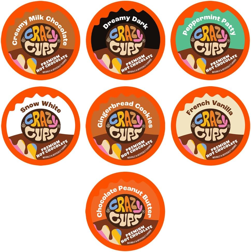 Crazy Cups Premium Hot Chocolate Single Serve Cups for Keurig K Cup Brewers, Variety Pack Sampler, 30 Count image number 6