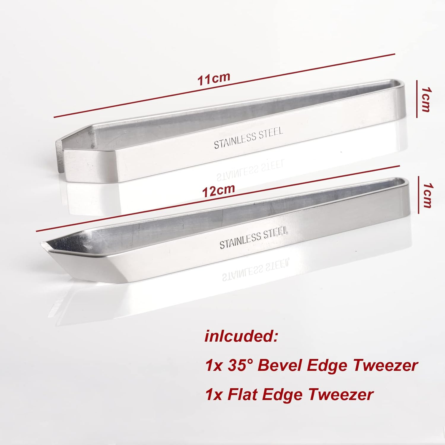 Fish Bone Tweezers Pin Japanese Global Set, 2 Pcs,Stainless Steel, Pliers Curved Non-Slip Grip Remover Slant Tongs Bones Tweezer Kitchen Tool Flat Cooking Fishbone Home Restaurant Puller Pick-Up Craft image number 3