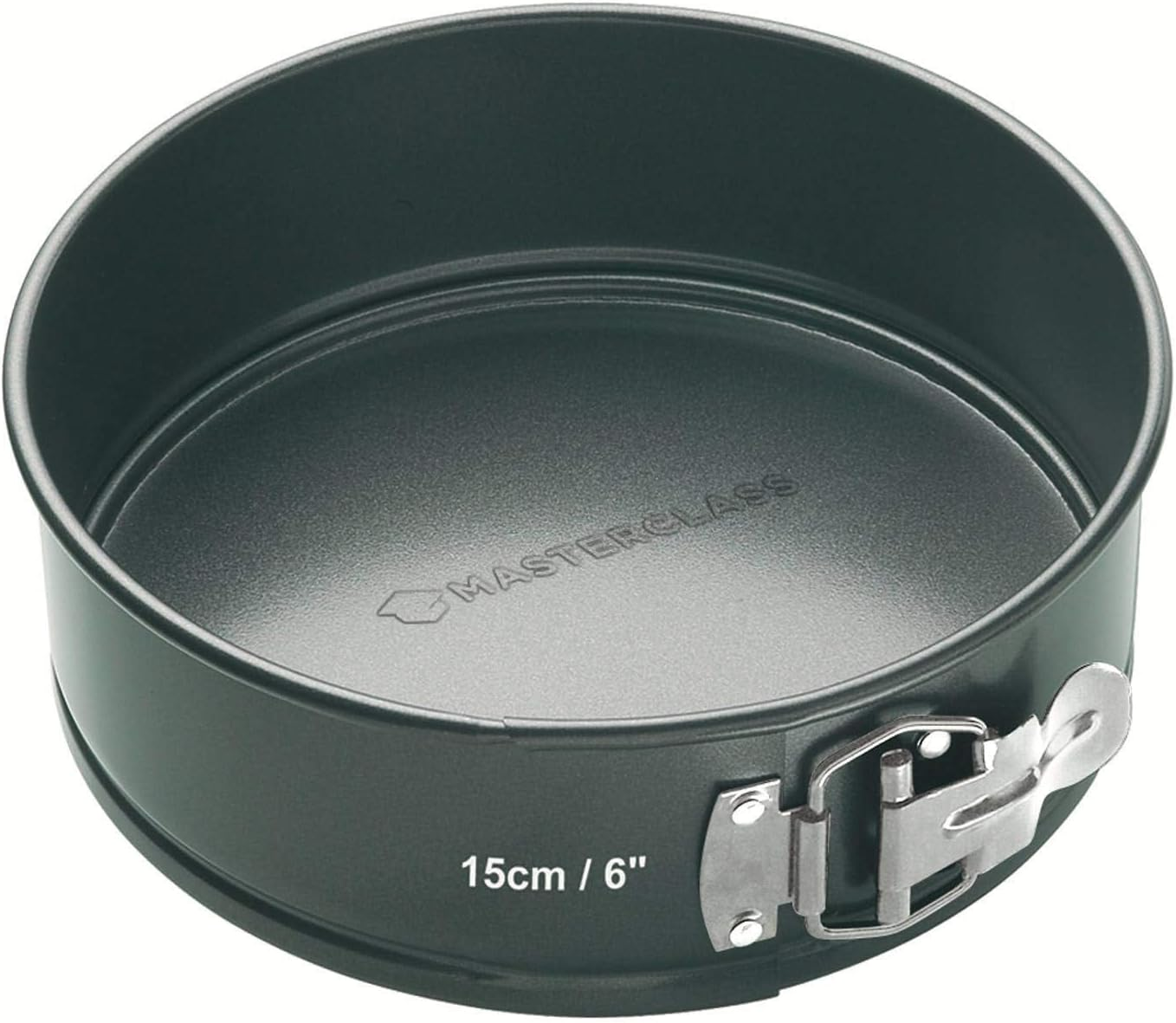 Masterclass KCMCHB45 30 Cm Springform Cake Tin with Loose Base and PFOA Non Stick, Robust 1 Mm Carbon Steel, 12 Inch Extra Large round Pan, Grey - 15 Cm