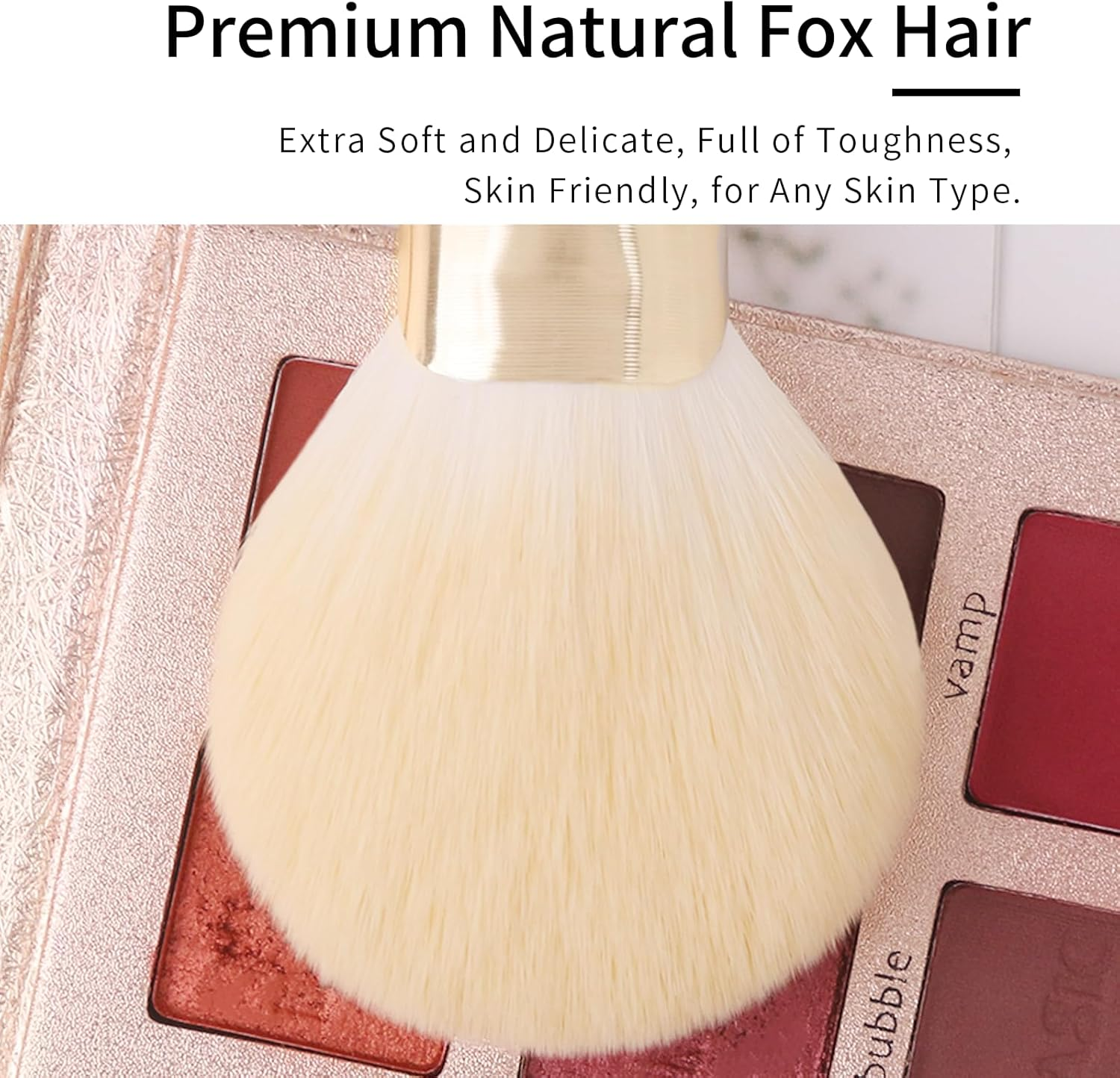 ENZO KEN Natural Hair Makeup Brush Set Professional, Fox Hair Makeup Brushes Set with Case, Gold Cosmetic Brushes Makeup Set, Natural Makeup Brushes, Natural Hair Make up Brushes Set Professional. image number 2