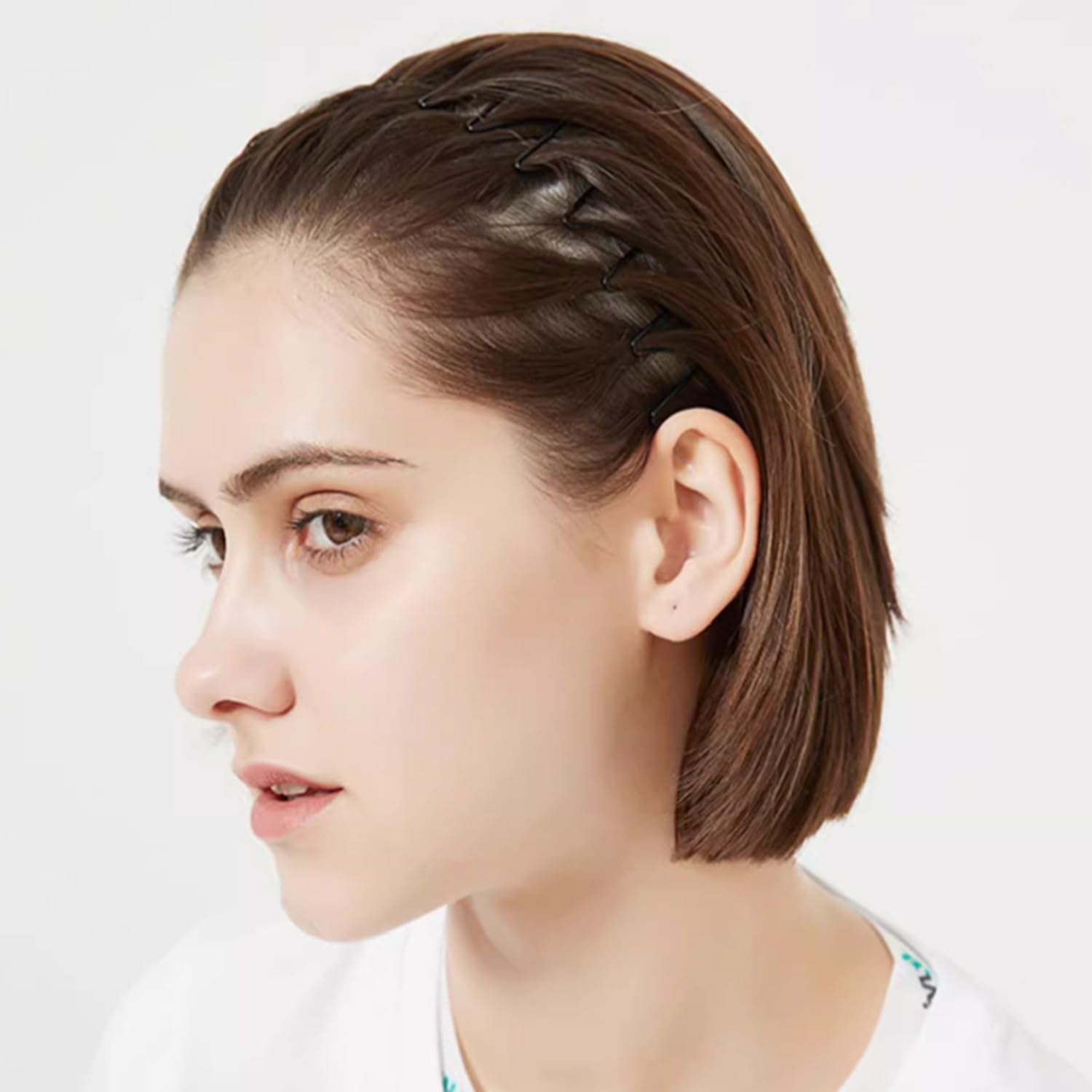 Metal Headbands Men'S Hair Bands Women'S Fashion Headbands Summer Outdoor Wavy Teeth Sports Headbands Black Fashionable Simple Elastic Non-Slip image number 3