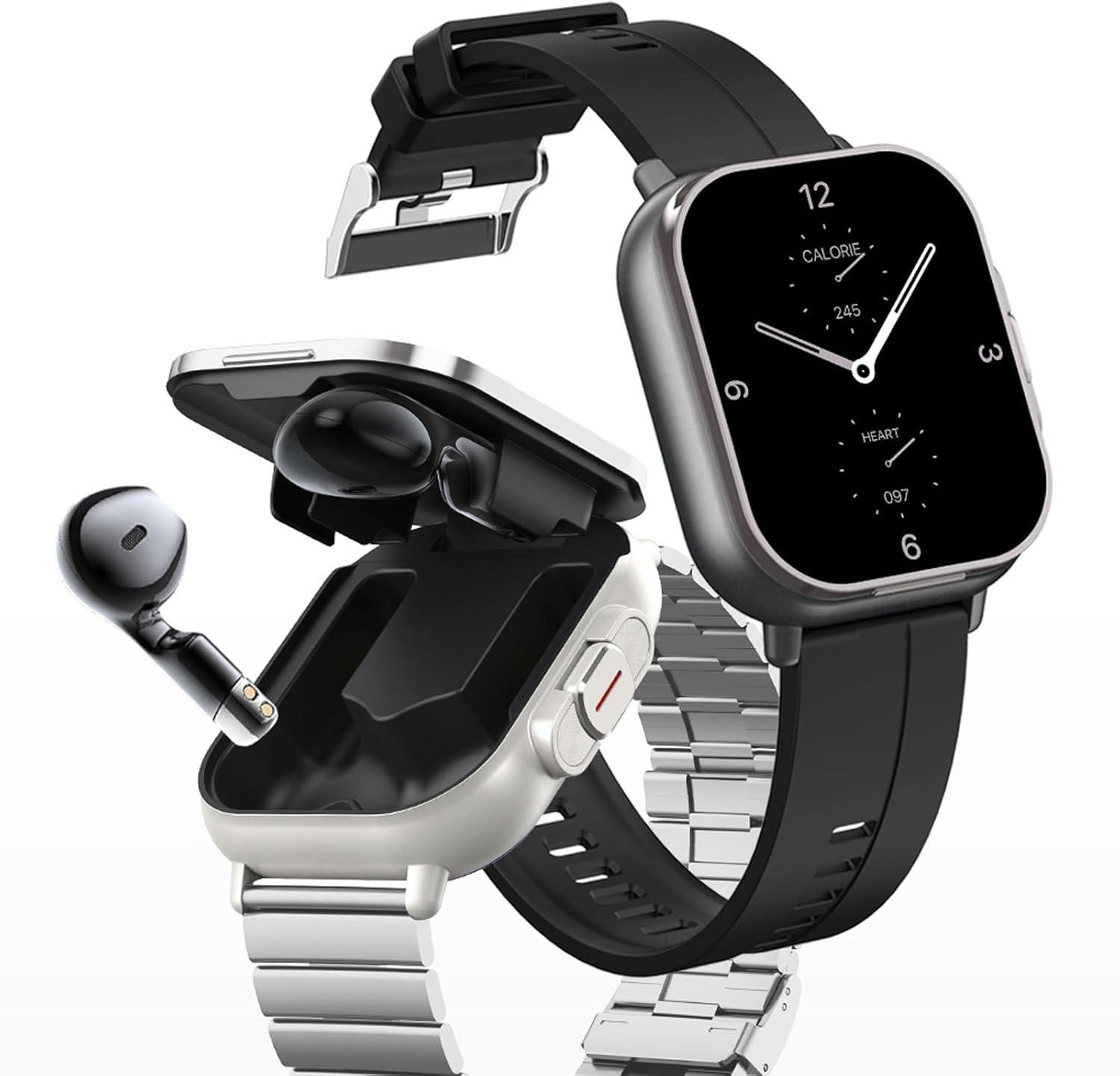 Smartwatch with Headphones, 2.01 HD Screen Watch with Headphones Inside, Wireless Headset, Fitness Tracker, IP67 Waterproof, NFC Sleep Monitor, Pedometer for Android Ios image number 5