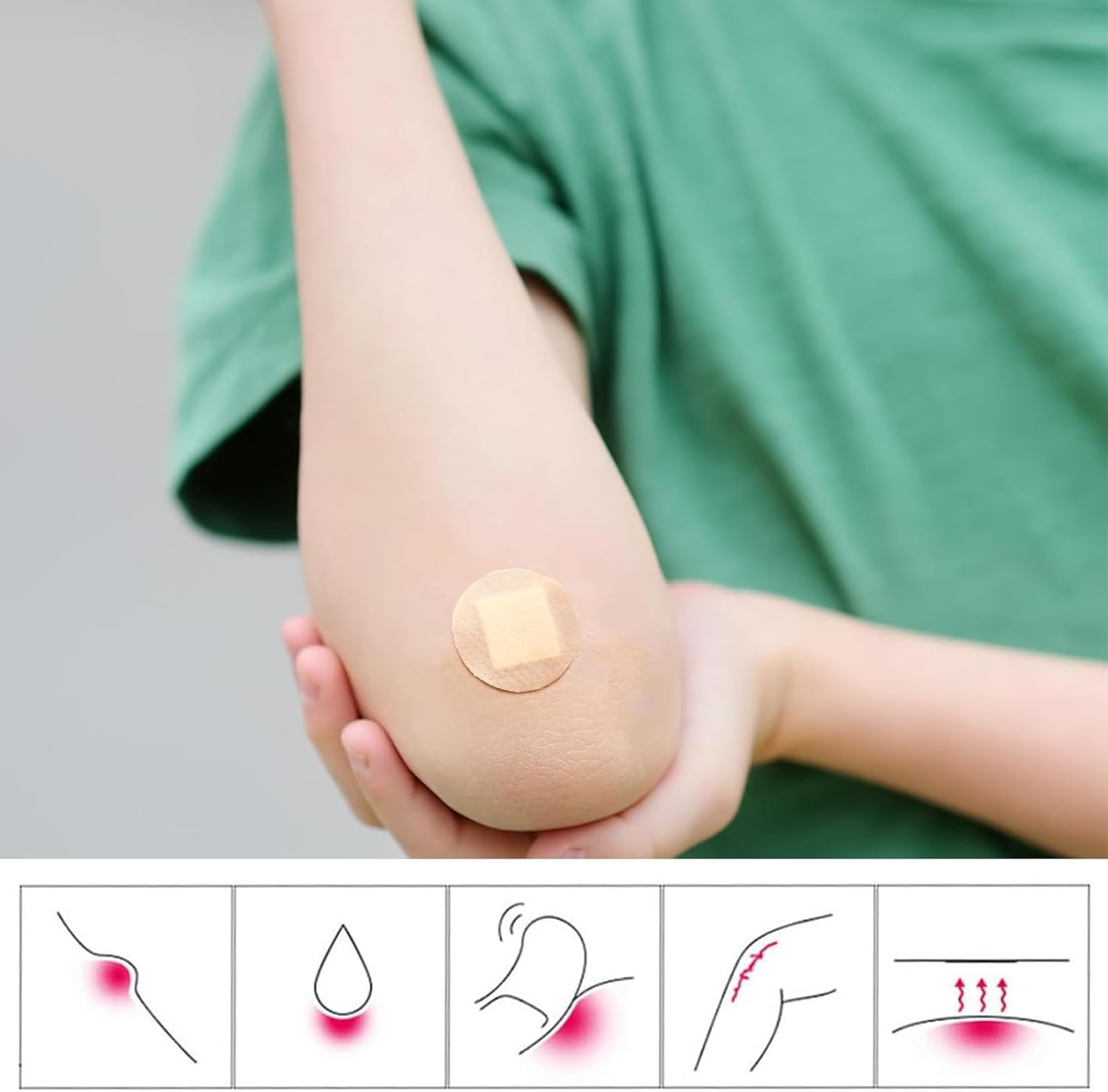 Round 100Pcs Tape Fabric Bandages Hemostasis Adhesive Plaster - Sacral Adhesive Tape with Waterproof for Sacral Tapes Care and Bandage Protection