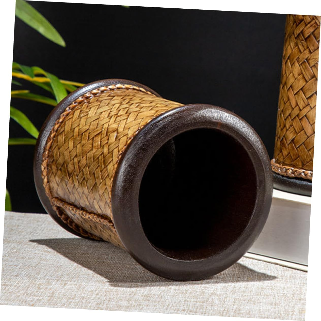 NUOBESTY Wood Pen Holder Vintage Desk Organiser Classroom Storage Office Accessory