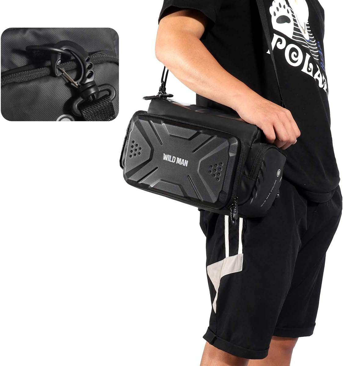 WILD MAN 4L Rainproof Bike Handlebar Storage Bag with Touch Screen Use for MTB Mountain Road Bike Folding Bike Scooters image number 3