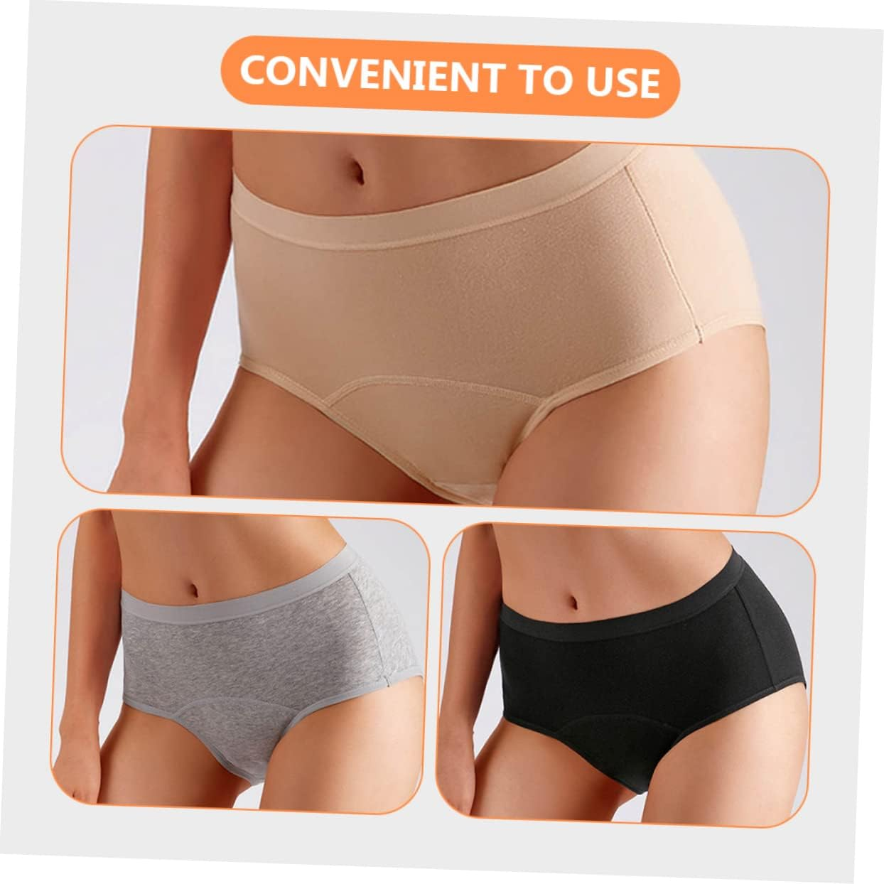 3Pcs Women'S High Waist Cotton Panties Leak Sanitary Underwear for Menstrual Comfort Breathable and Comfortable for Postpartum