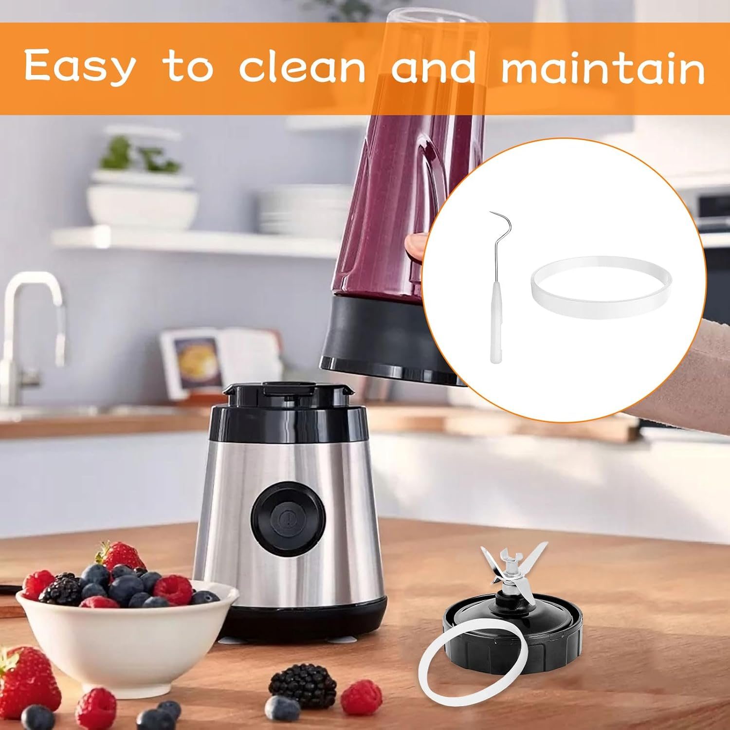 3Pcs Rubber Gaskets Rings for Nutri Ninja Blender, Replacement Gasket Seal Rings, Blender Replacement Gasket, Leakproof Sealing White Rubber O-Ring for BL480 BL680 BL910 CT680 (3.94 Inch) image number 2