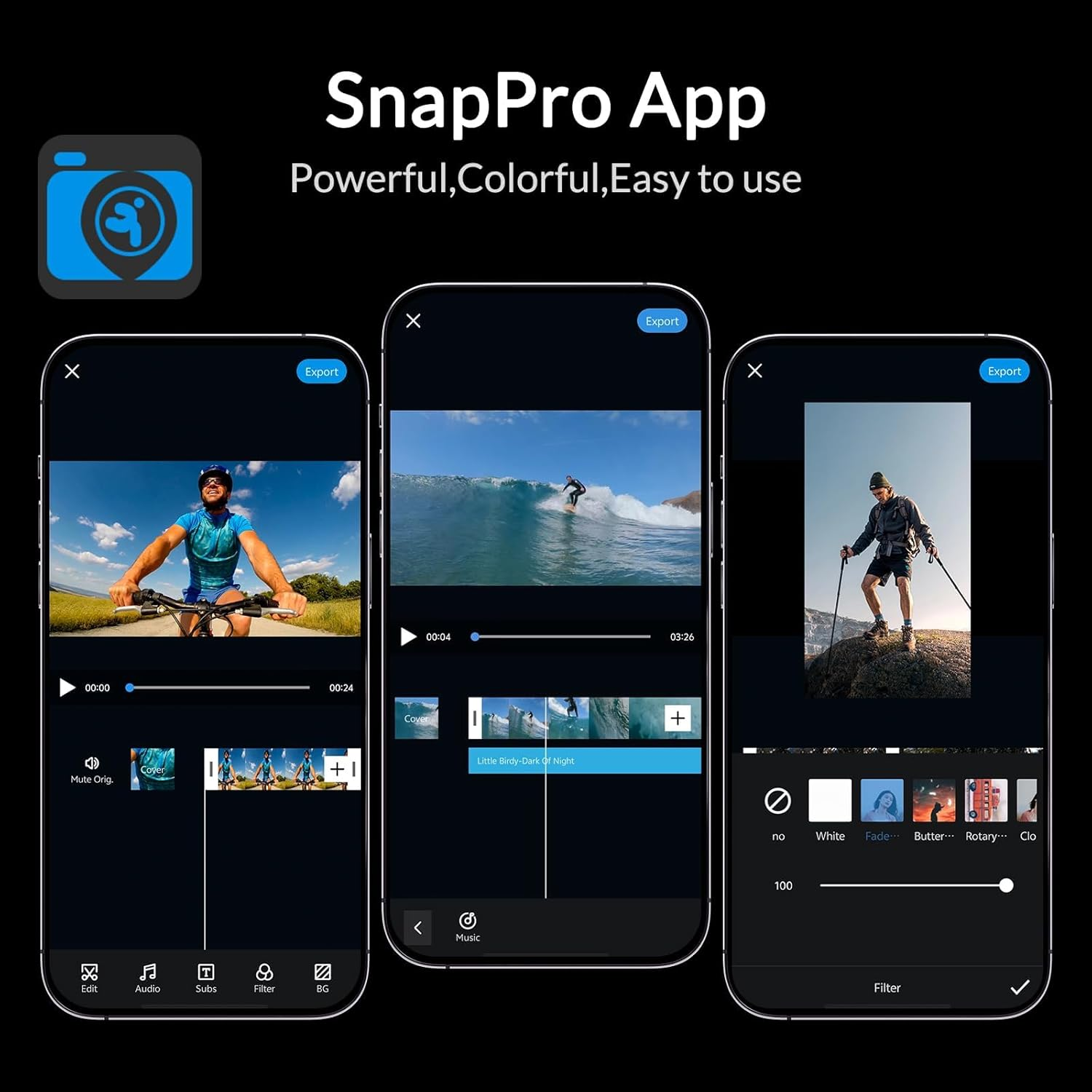 Icefox 4K 60FPS 20MP Sports Camera, Waterproof Camera with EIS Stabilization, 5X Zoom, Wifi Remote Control and Photo/Video Editing App, Ideal for Cycling, Diving and Swimming image number 2