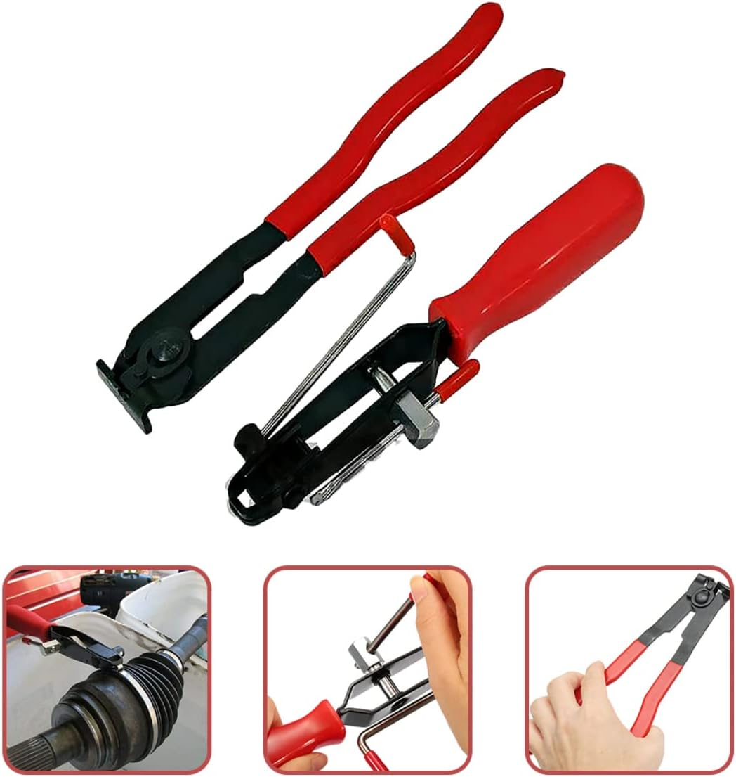 COSMEVIVI Boot Clamp Pliers and Ear-Type Clamp Tool 2Pcs Set for Vehicle Boot Joint Removal Atv Utv Automotive Hose Banding Repair Tools image number 5