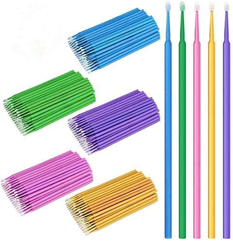 500 PCS Disposable Micro Applicator Brush Bendable Makeup Brush Mascara Brush Eyelash Brush Disposable Eyelash Mascara Brushes Wands Applicator Makeup Brush Kitsfor Eyelash Extensions, 5 Colors image number 4
