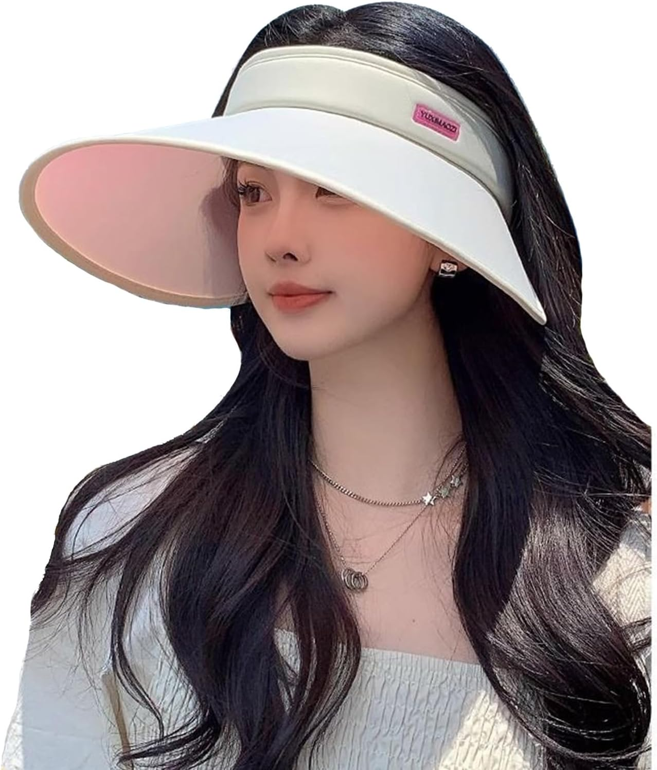 Sun Visors Foldable Sun Hats, Women with UV Protection Wide Brim Summer Packable Beach Hat UPF 50+ image number 4