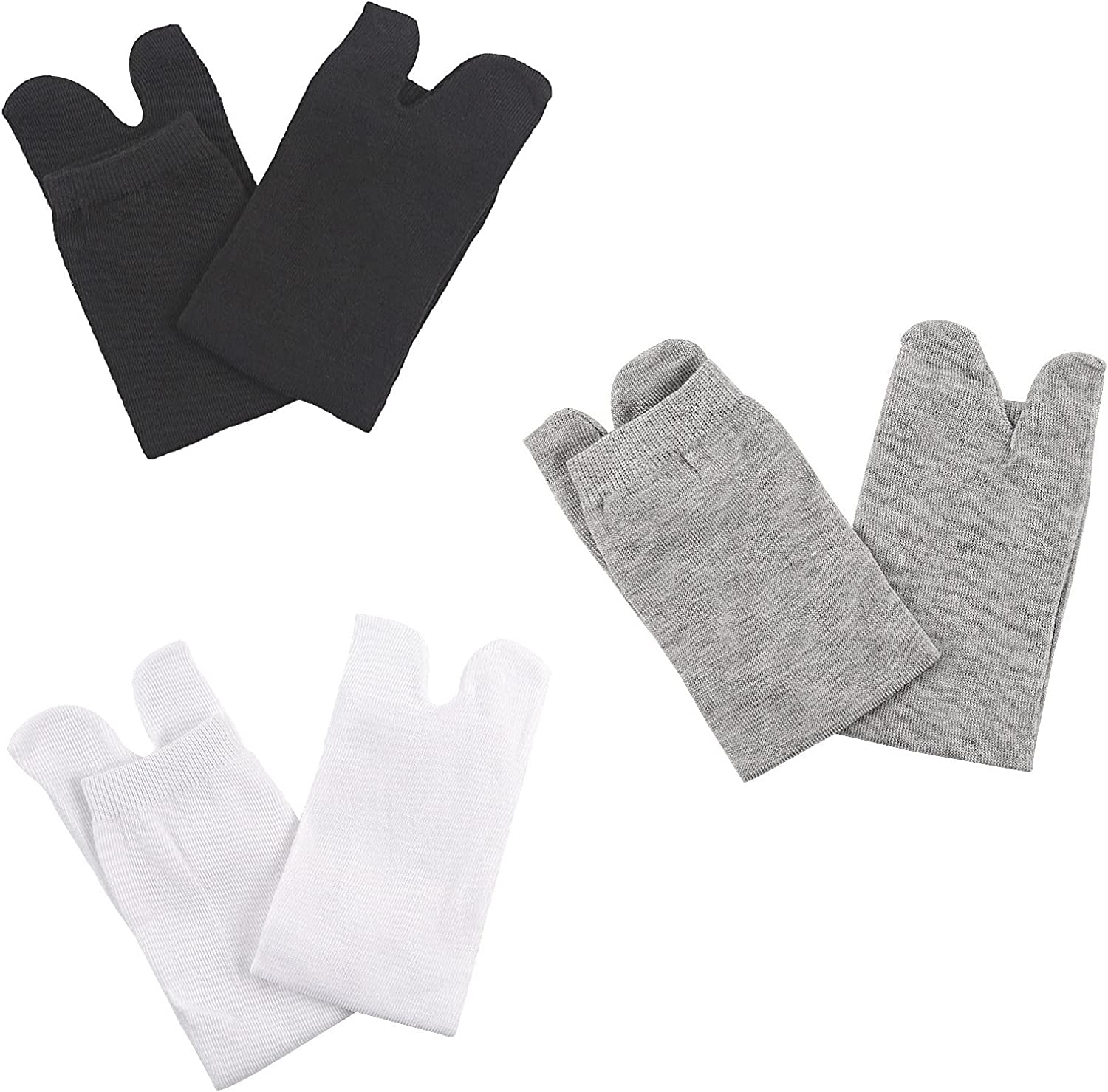 3PCS Split Toe Womens Tabi Socks Japanese Socks Split Toe Womens Flip Flop Socks for Men Women image number 6