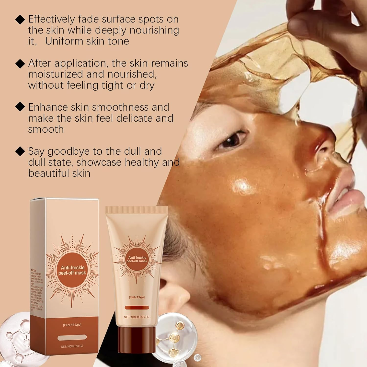 Herbal Spots Peel-Off Facial Mask, Spot Removing Face Mask, Anti-Aging Anti-Wrinkle Tear-Off Mask, Advanced Skin Cream, Deep Nourishment & Pore Tightening, Suitable for All Skin Types (4 PCS) - 1 Pcs image number 3