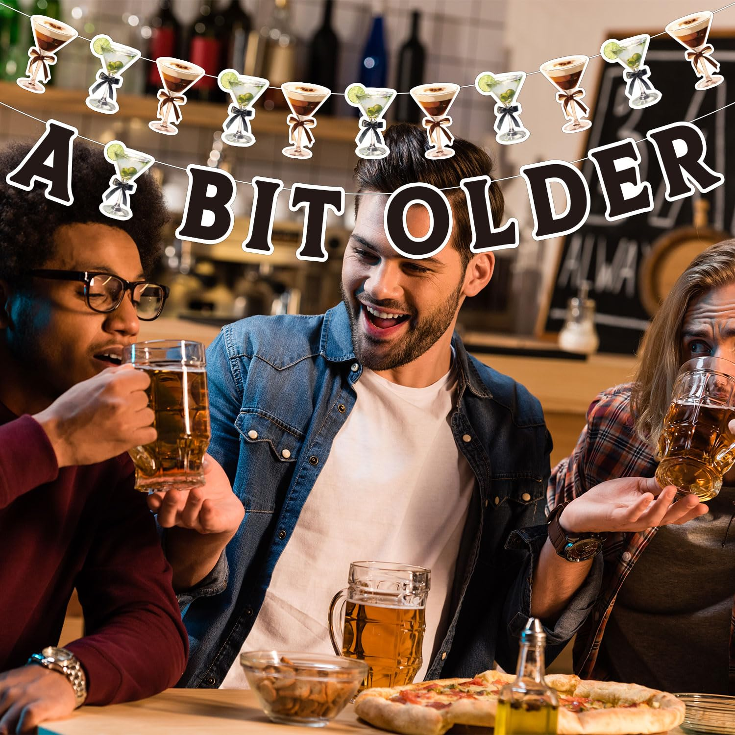 2Pcs Martini Party Banner, Pre-Strung Martini Party Decorations Espresso Martini Garland Martini Glass Banner Martini Birthday Party Decor for Wedding Engagement Bachelorette image number 4