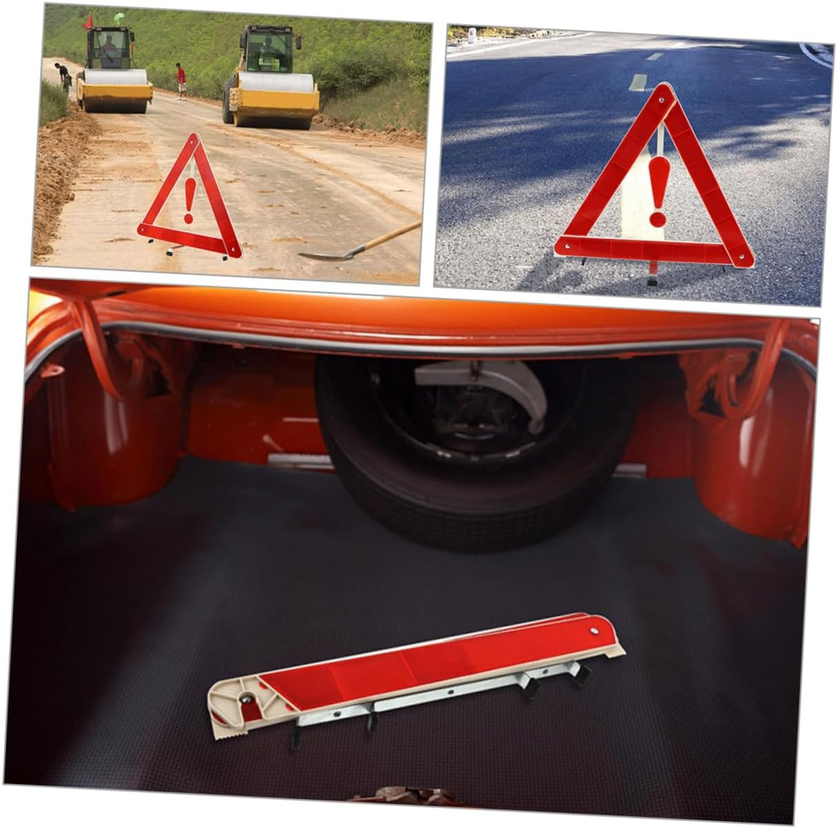 3Pcs Reflective Warning Triangle Emergency Roadside Safety Triangles for Vehicles Highway Warning Reflective Road Markers image number 4