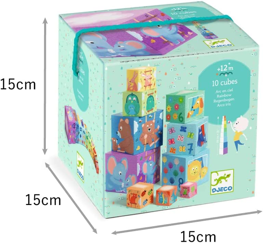 Djeco DJ08510 1-10 Stacking Rainbow Blocks image number 1