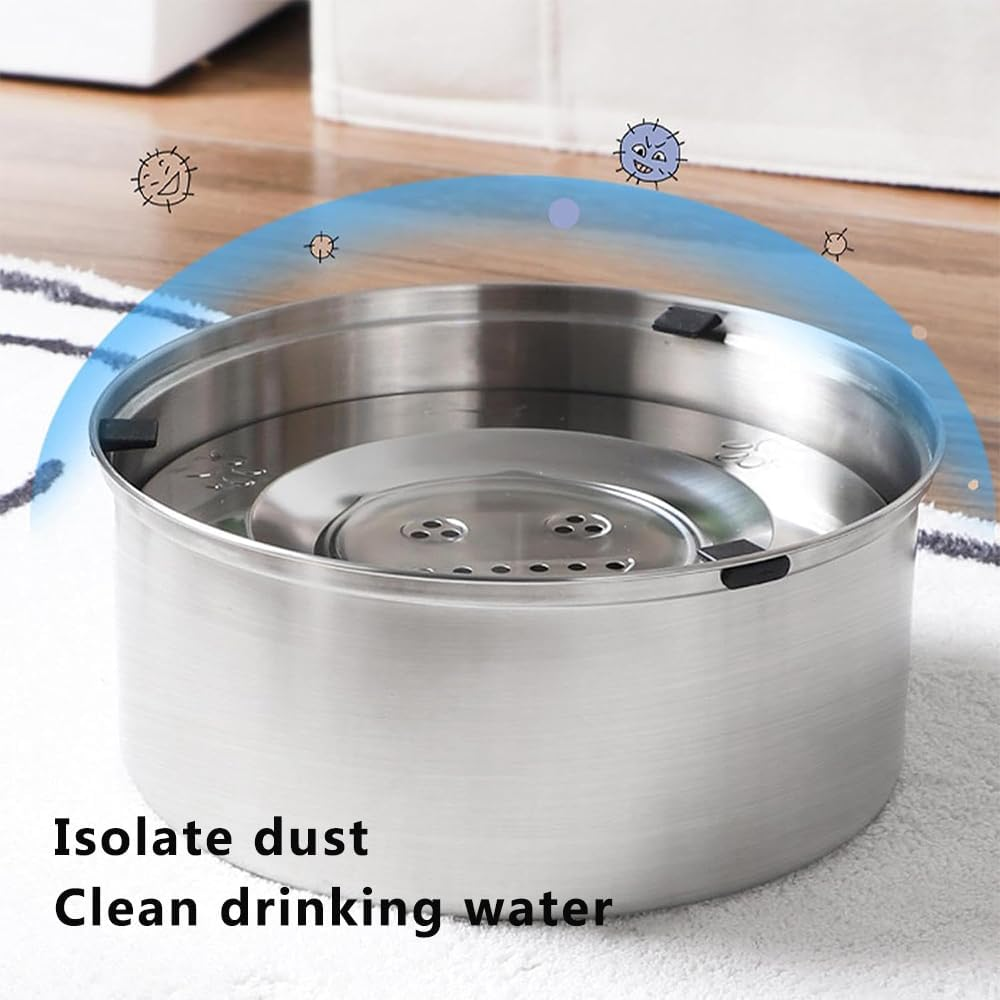 No Spill Pet Water Dispenser, No Splash Dog Water Bowls, Stainless Steel Slow Drinking Bowl, Vehicle Carried Travel Bowl for Dogs, Cats and Pets