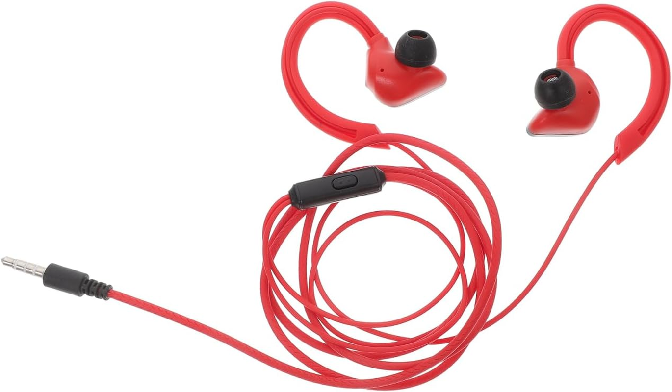 Hemobllo 3.5Mm Wired Aluminum Hanging Earphones with Mic for Sports Running Training Comfortable Red image number 5