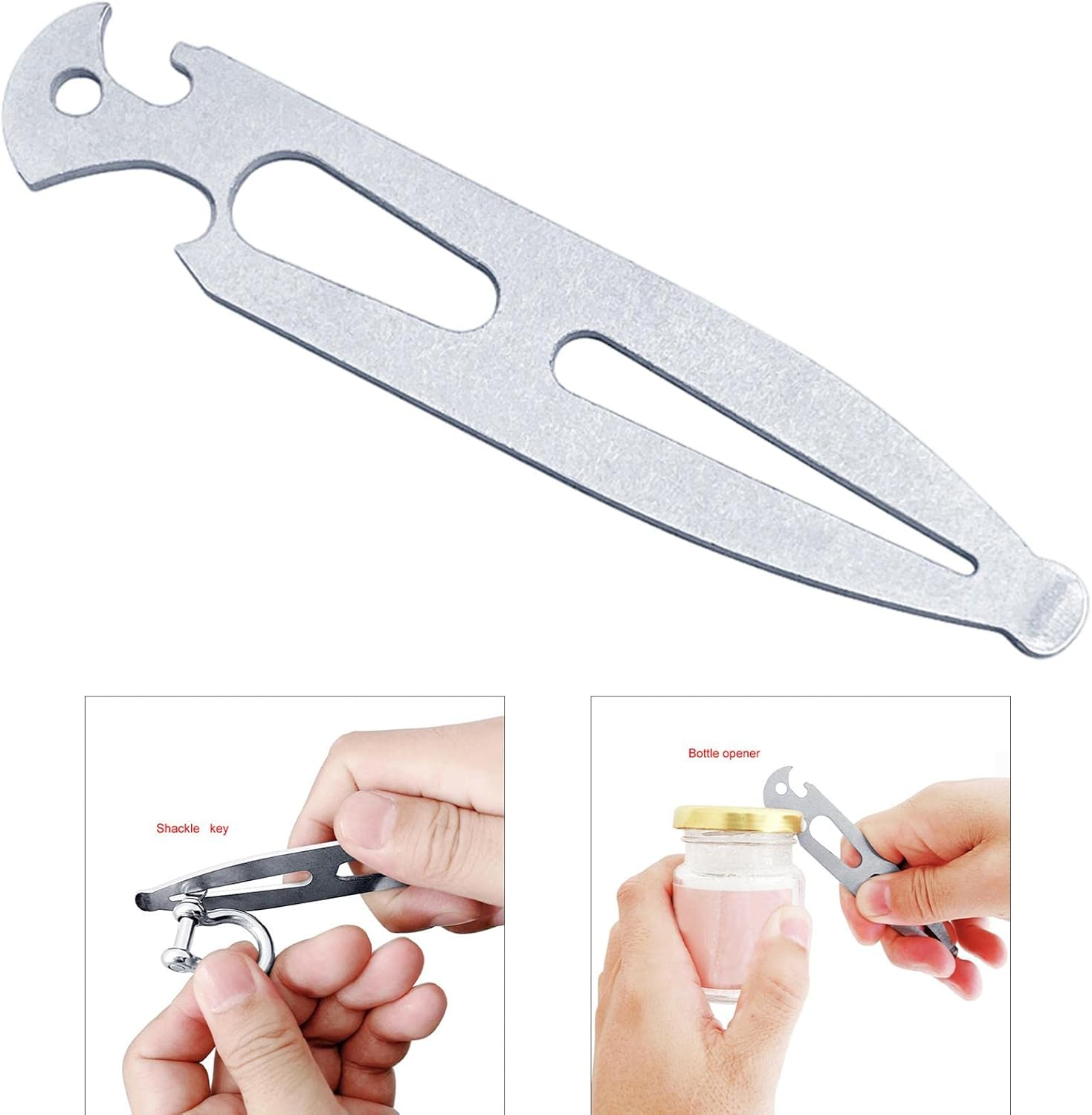 KESOTO Shackle Key with Bottle Opener, Boat Deck Key Emergency Tool Kit Stainless Steel 316 Screw Driver for Marine Yachts RV. image number 5