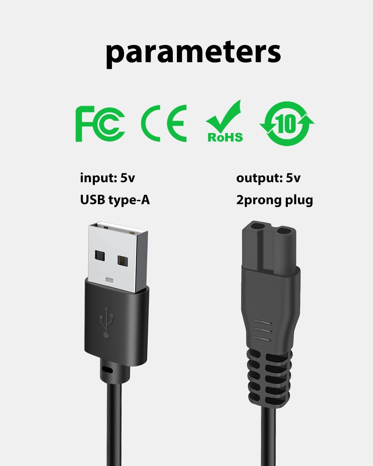 5V Charger Cable Replacement for Meridian Trimmer Charging, Wotdmu USB Charger Cord Compatible with Meridian Body Hair Bikini Trimmer with 1 Cleaning Brush, 3.3Ft Power Cord image number 3