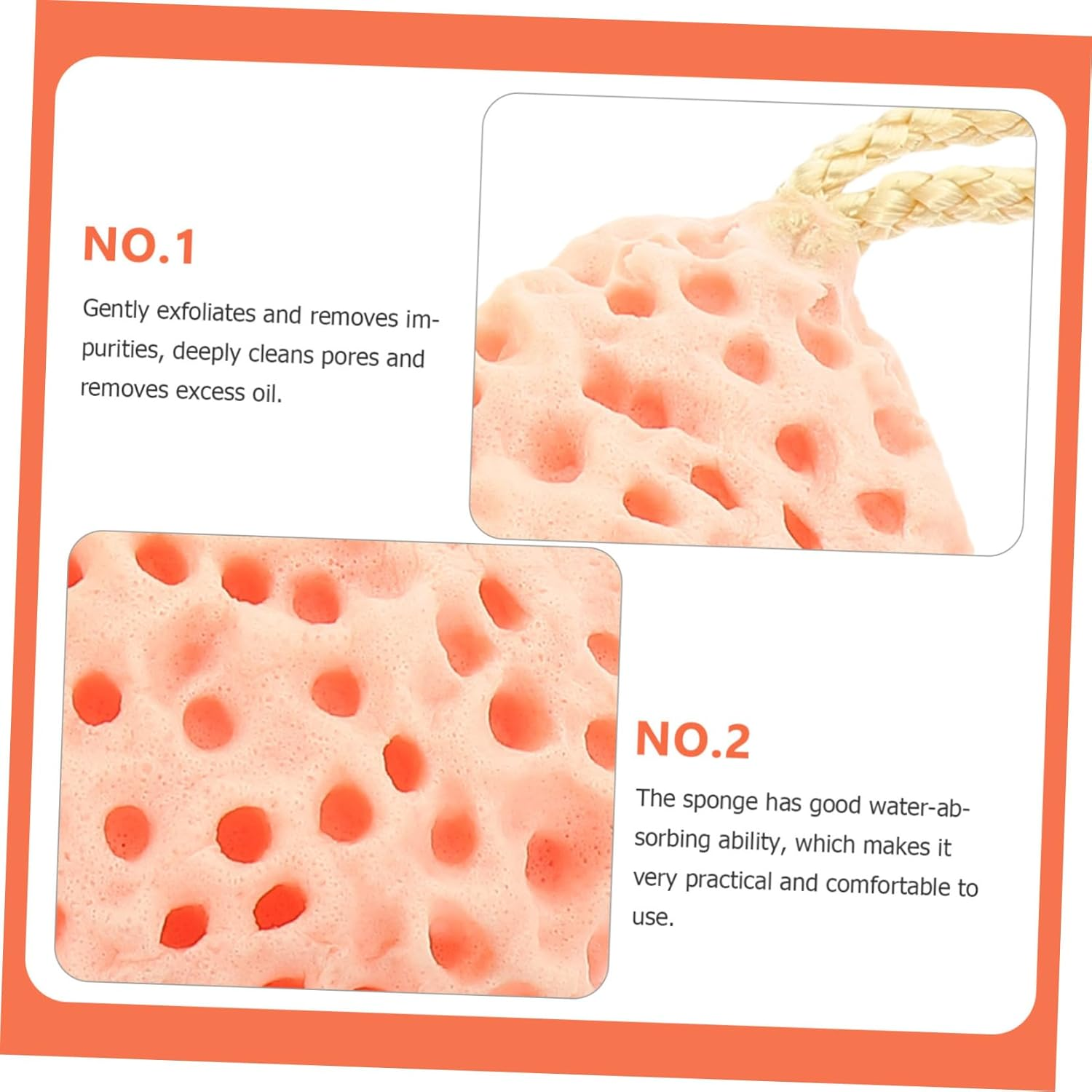 Beatifufu 3Pcs Portable Face Scrubbers Facial Cleansing Sponge Exfoliating Cleansing for Face image number 5