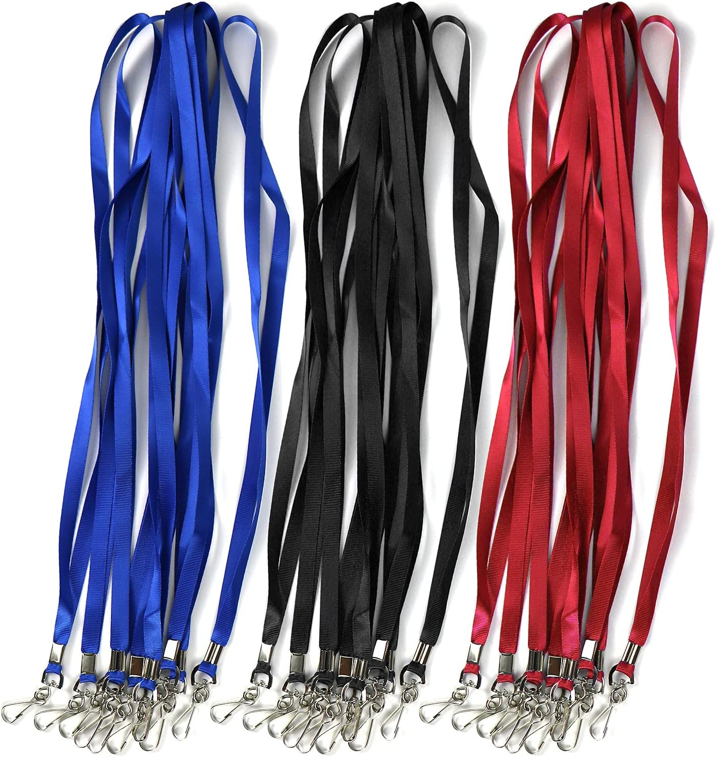 Lanyard 50 Pieces Flat Bulk Lanyards for ID Badges Comfortable Neck Straps Cruise Lanyard Swivel J-Hook Clips Badge Lanyards - Green image number 5