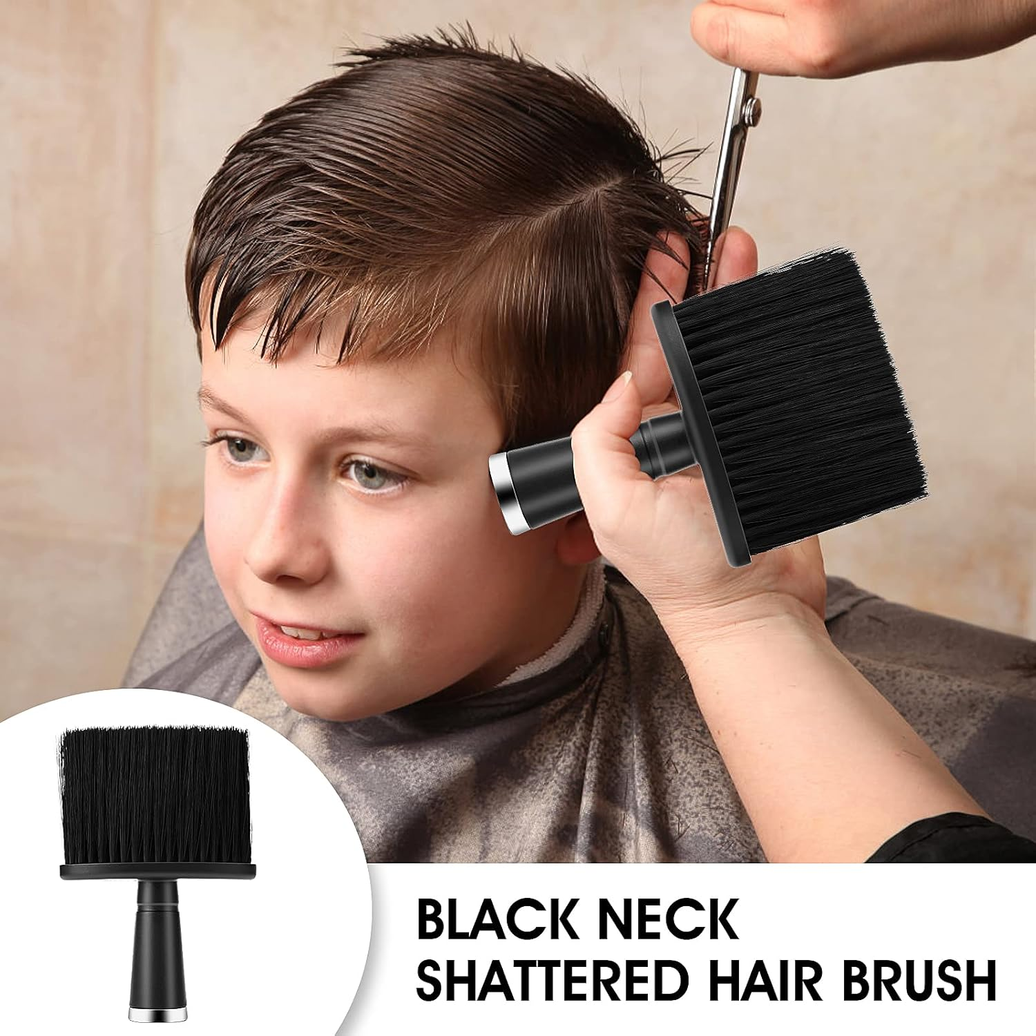 Barber Neck Duster Brush - Soft Hair Cleaning Brush for Brushing around Neckline and Ears, Barber Supplies image number 3