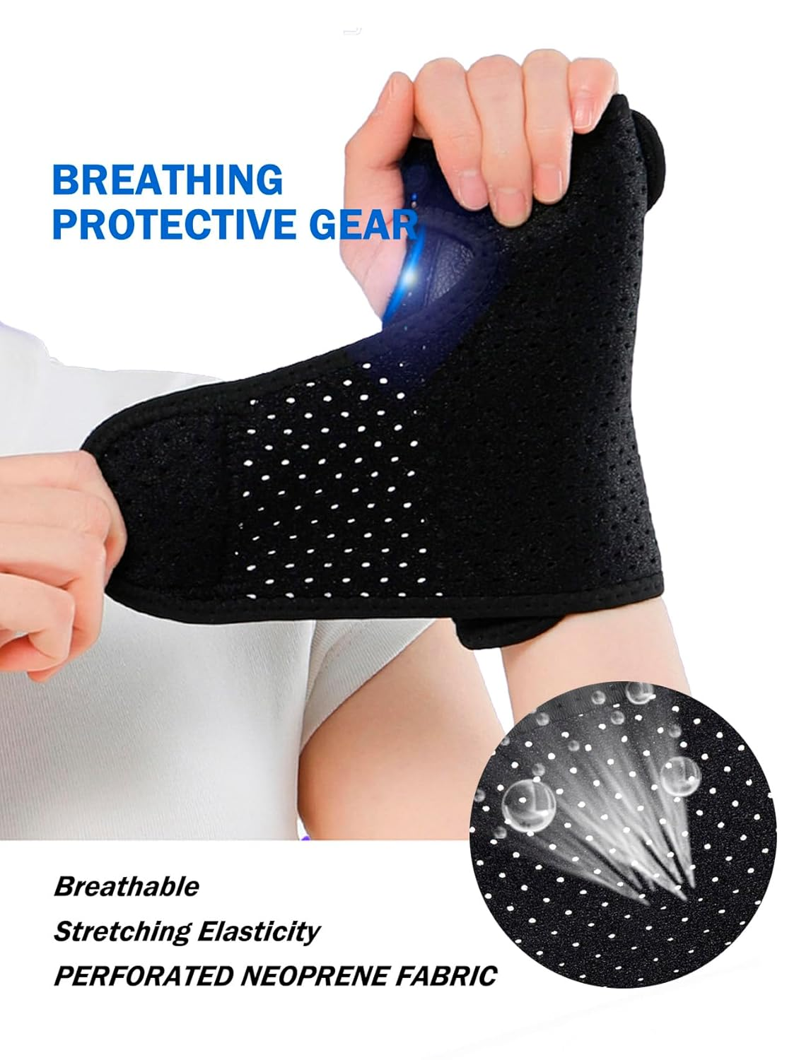 Rolxmed Wrist Brace Splint for Sprain Fixator Relief, Adjustable Support with Breathable Neoprene Material, Day/Night Fix for Women & Men, Fit Right or Left Hand, Arthritis, Tendonitis, Carpal Tunnel, Strain (One Size, Left Hand) image number 5