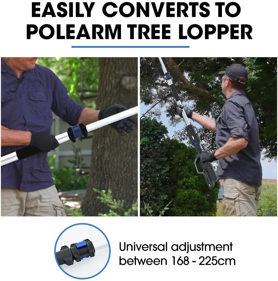 Powerblade SW7 20V Cordless Convertible Mini Chainsaw Pole Saw Kit, Telescopic Electric Tree Pruner with Lithium Battery & Fast Charger image number 3